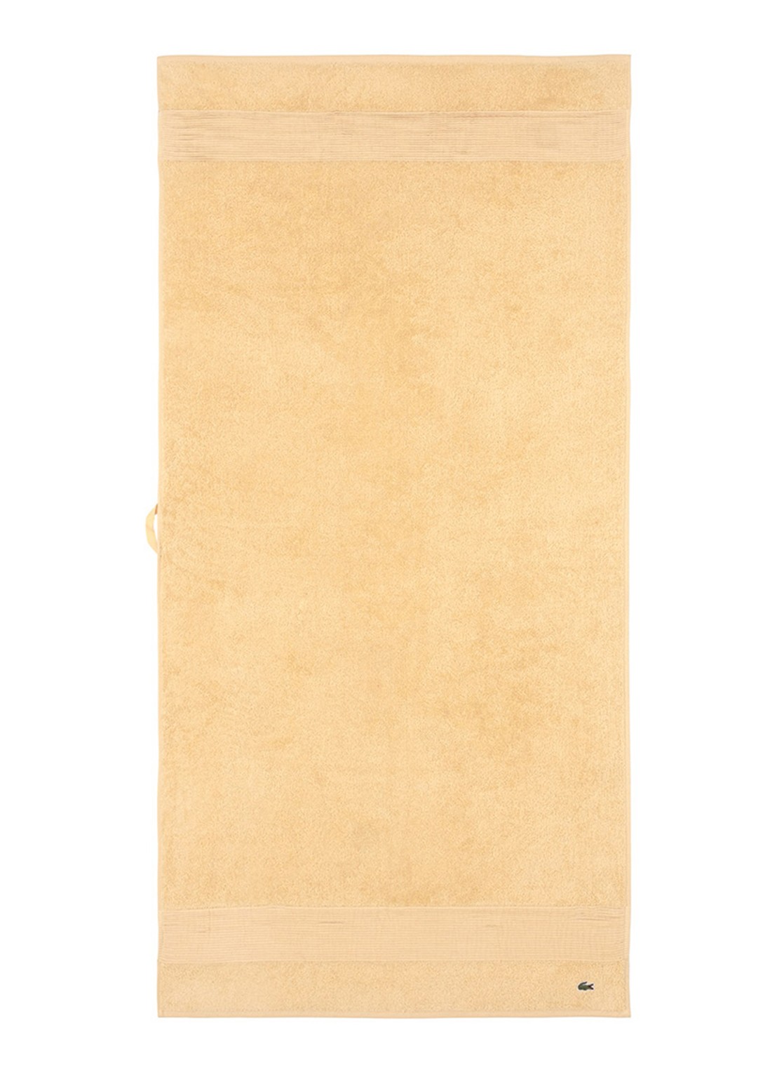 Lacoste L Lecroco badlaken - 600 gr/m2 -  70 x 140 cm - voorkant 2 lichtgeel