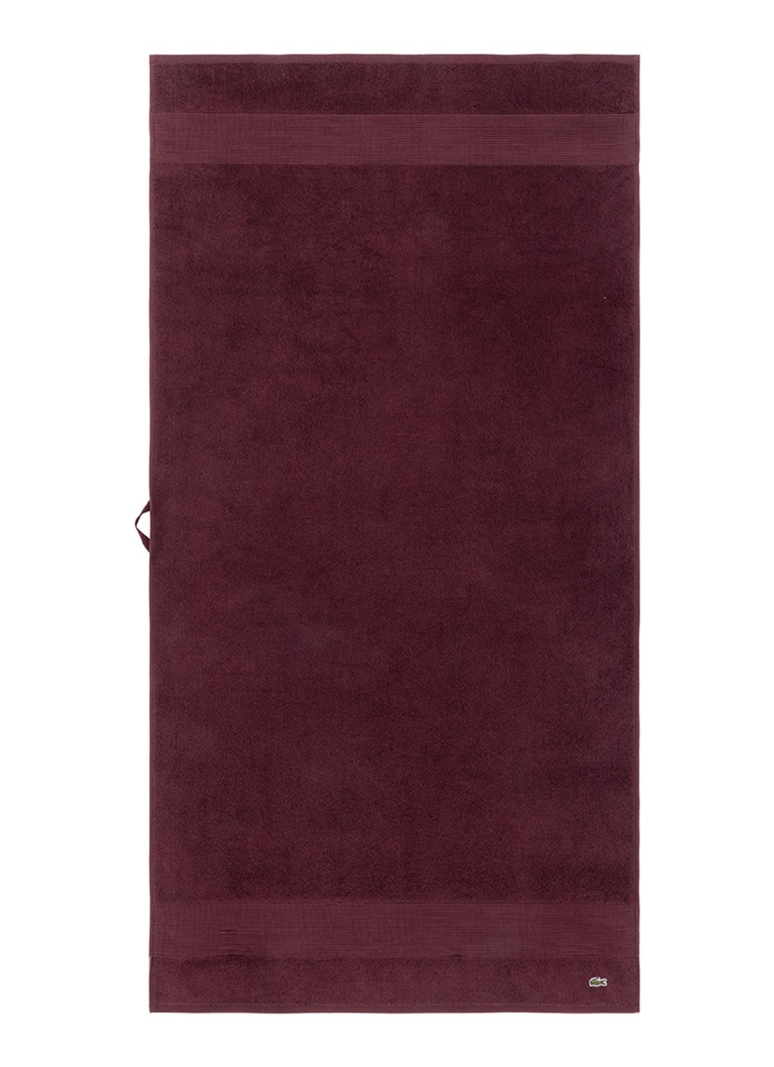Lacoste L Lecroco badlaken - 600 gr/m2 -  70 x 140 cm - voorkant bordeauxrood