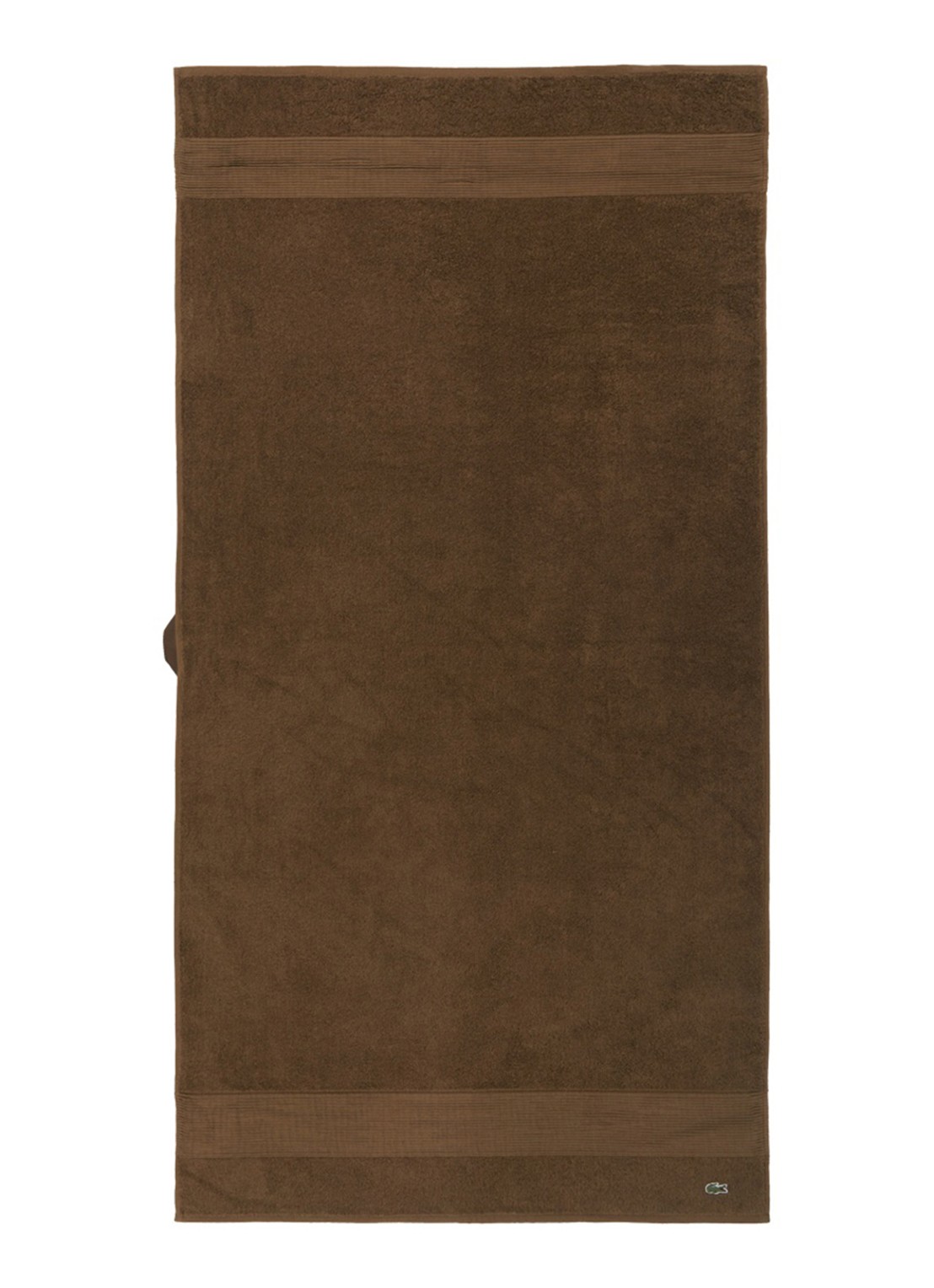 Lacoste L Lecroco badlaken - 600 gr/m2 -  70 x 140 cm - voorkant 2 hazelnootbruin