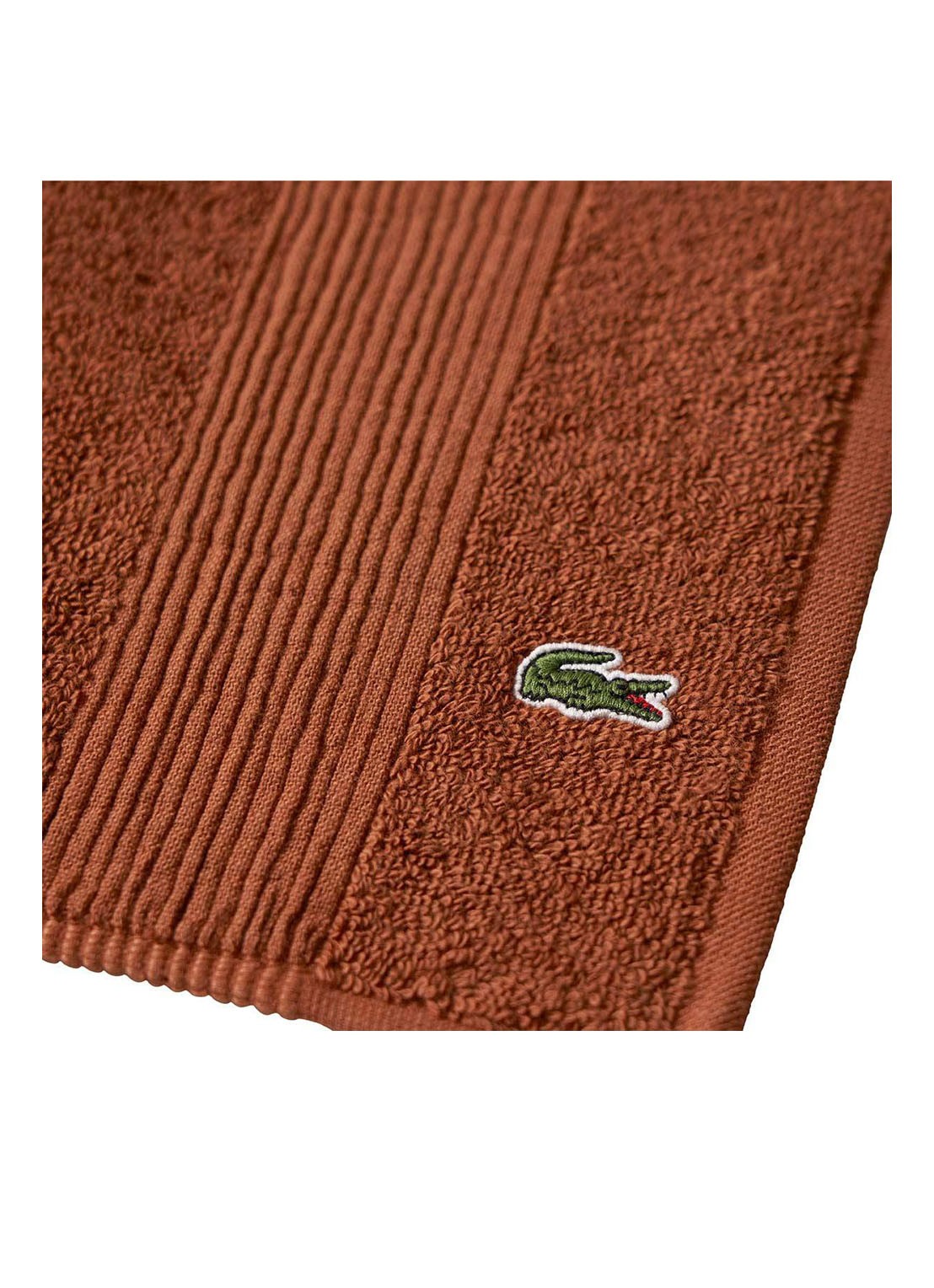 Lacoste L Lecroco badmat 50 x 70 cm - voorkant 2 roodbruin