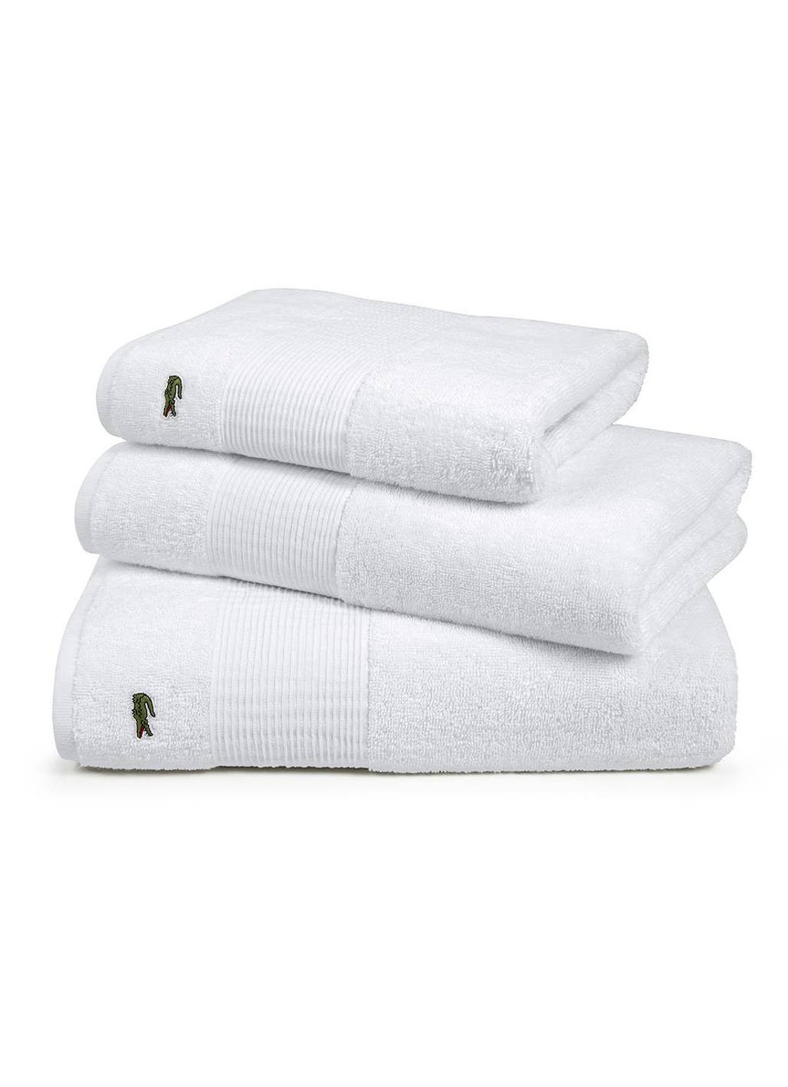Lacoste L Lecroco gastendoek - 600 gr/m2 - 60 x 40 cm - detail 2 wit