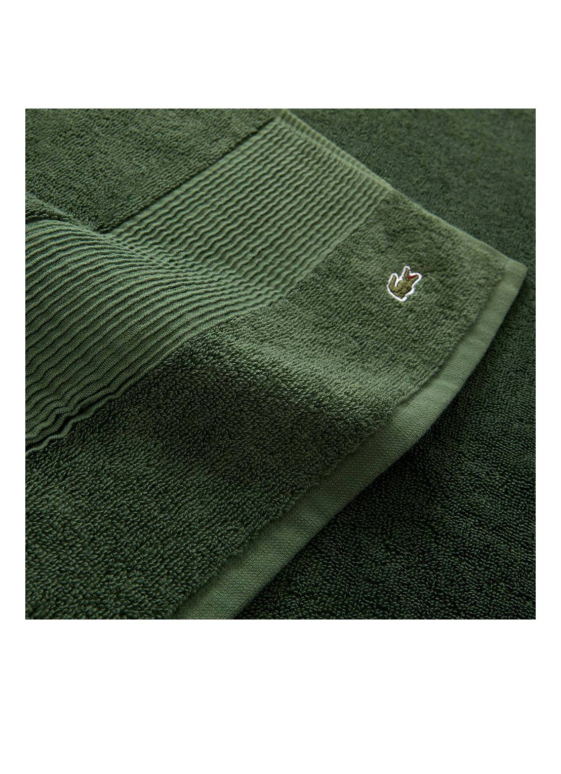 Lacoste L Lecroco gastendoek - 600 gr/m2 - 60 x 40 cm - detail 3 legergroen