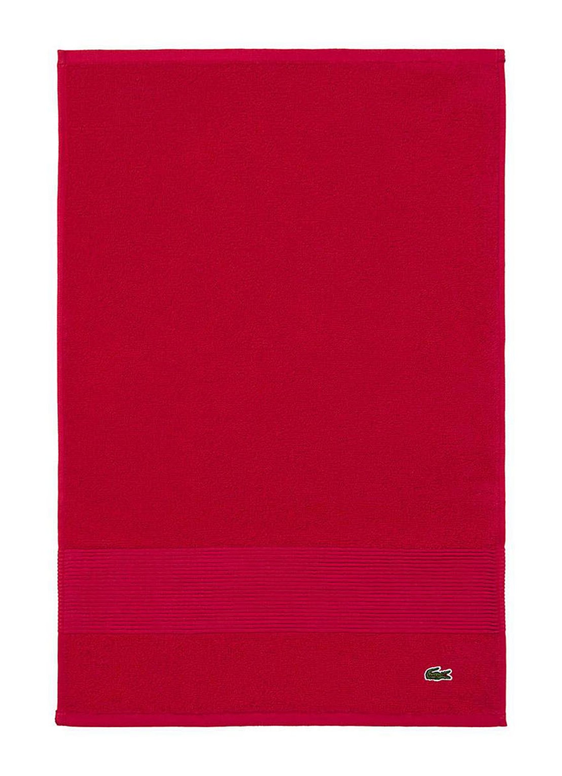 Lacoste L Lecroco gastendoek - 600 gr/m2 - 60 x 40 cm - voorkant 2 rood