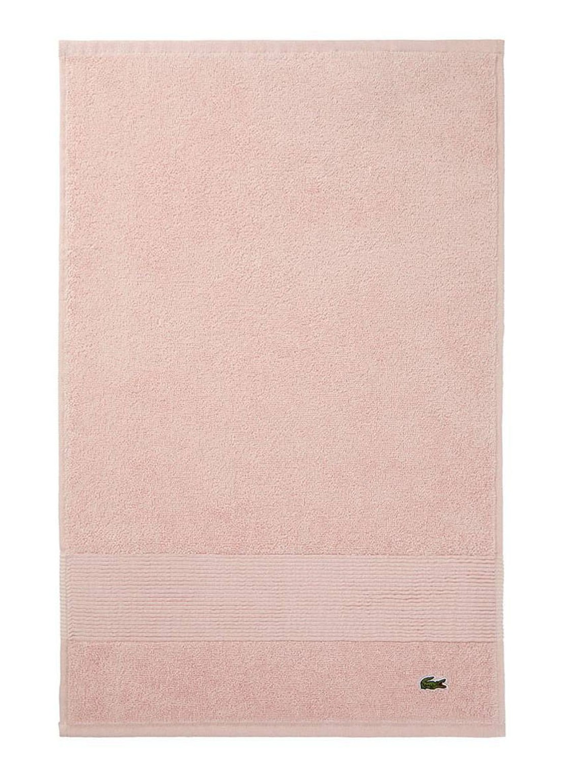 Lacoste L Lecroco gastendoek - 600 gr/m2 - 60 x 40 cm - voorkant lichtroze