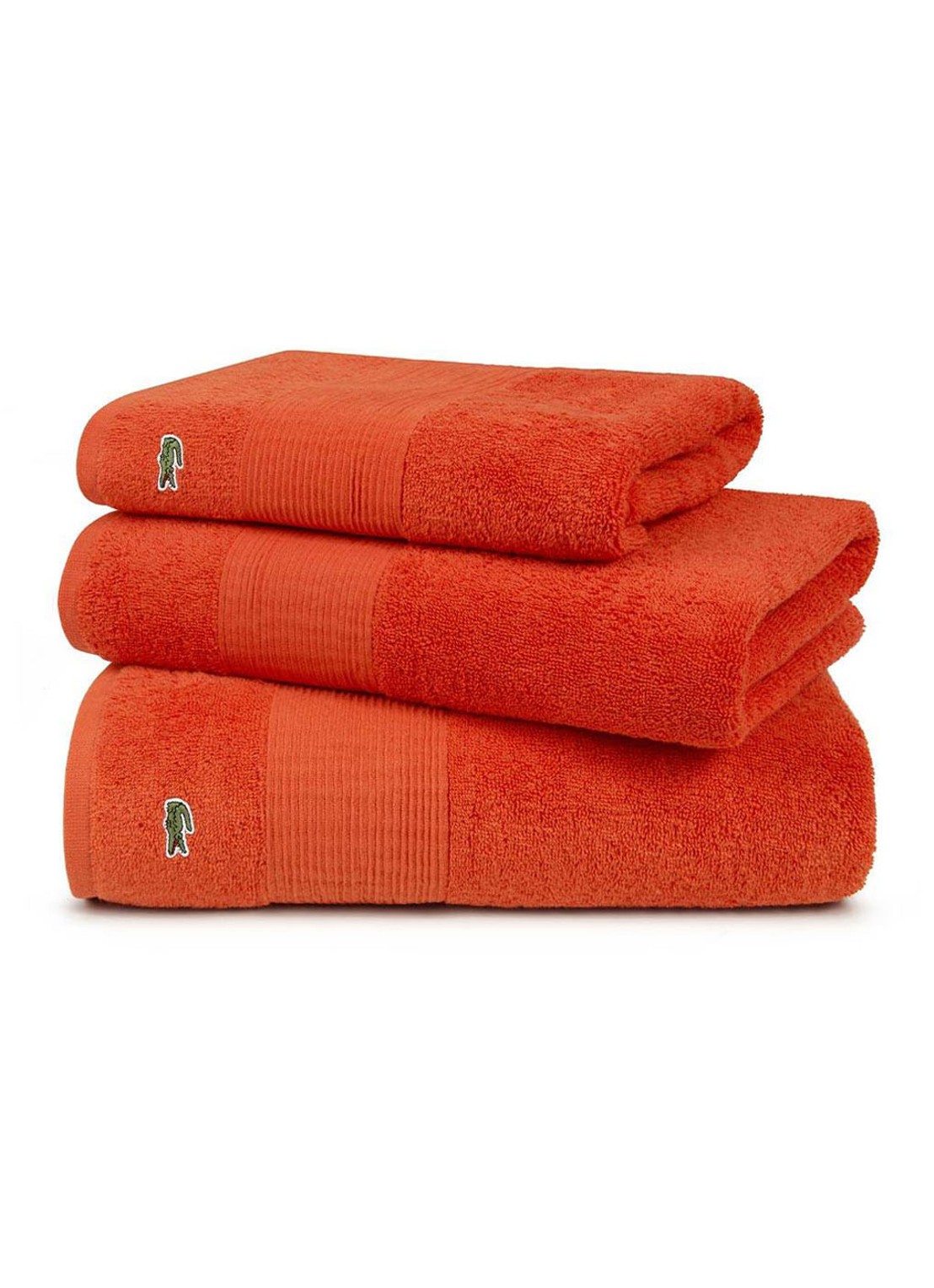 Lacoste L Lecroco gastendoek - 600 gr/m2 - 60 x 40 cm - detail 4 oranje