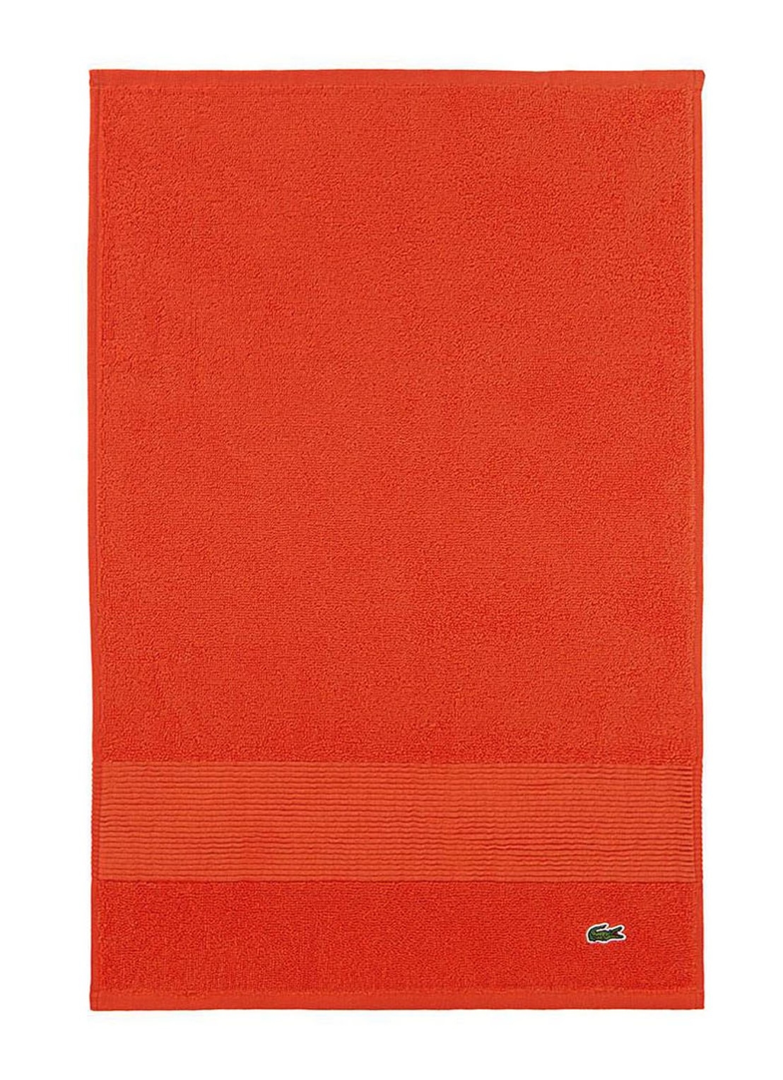 Lacoste L Lecroco gastendoek - 600 gr/m2 - 60 x 40 cm - voorkant 2 oranje