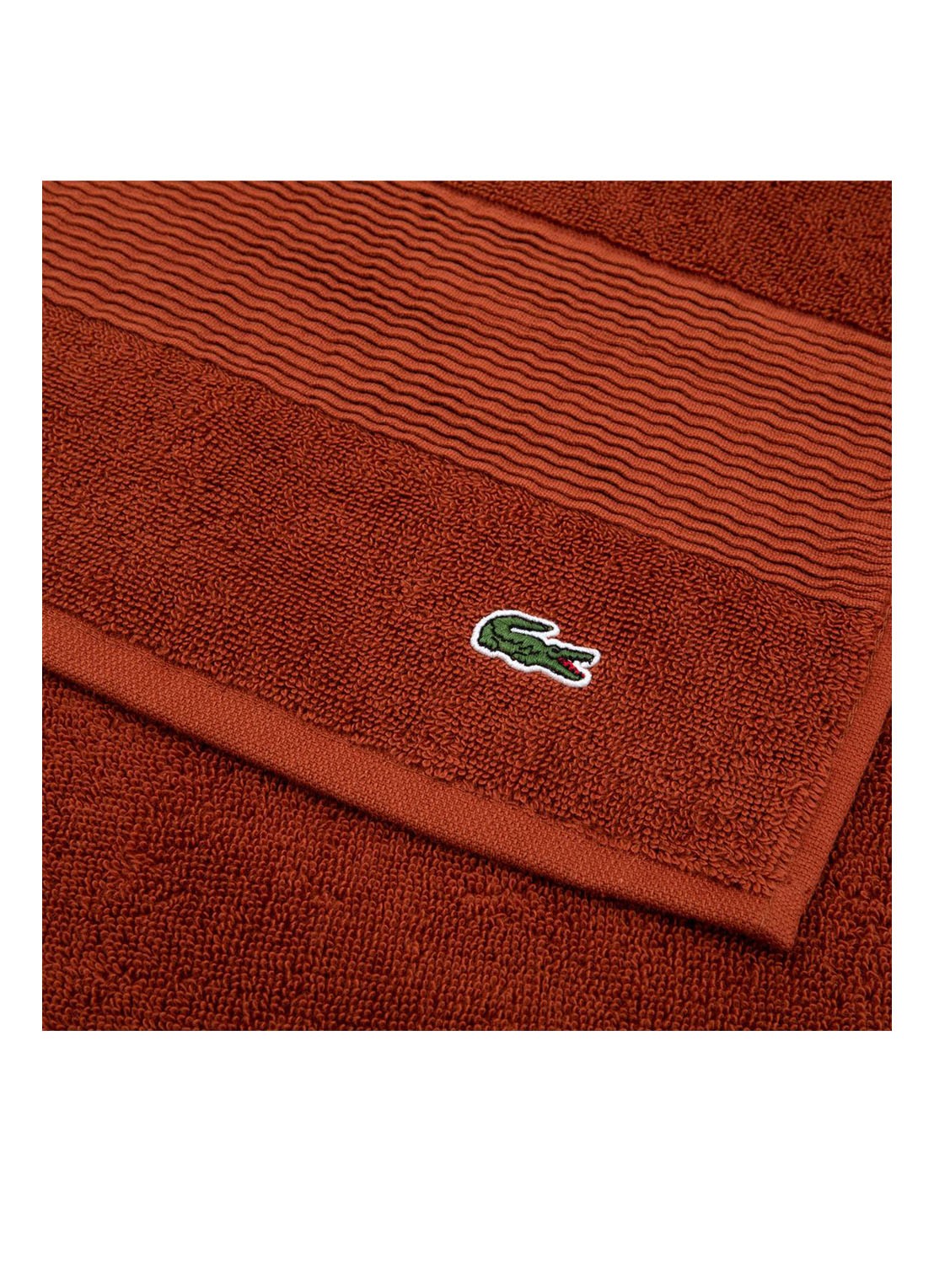 Lacoste L Lecroco gastendoek - 600 gr/m2 - 60 x 40 cm - detail 4 donkeroranje