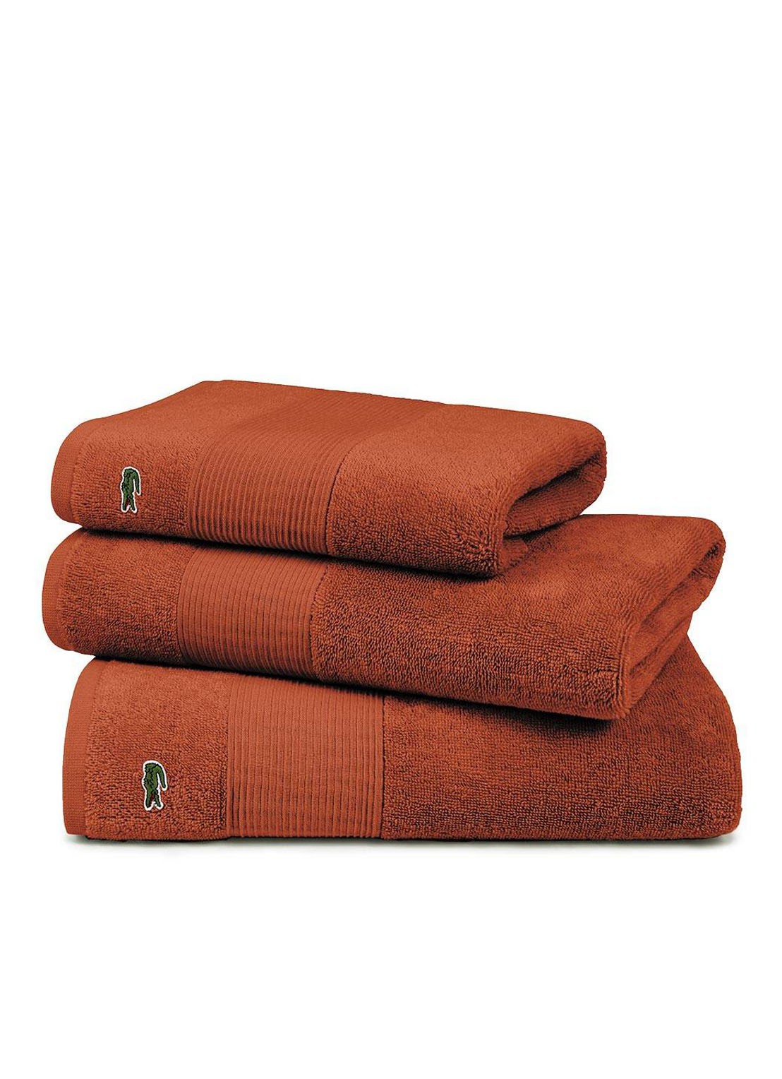 Lacoste L Lecroco gastendoek - 600 gr/m2 - 60 x 40 cm - detail 5 donkeroranje
