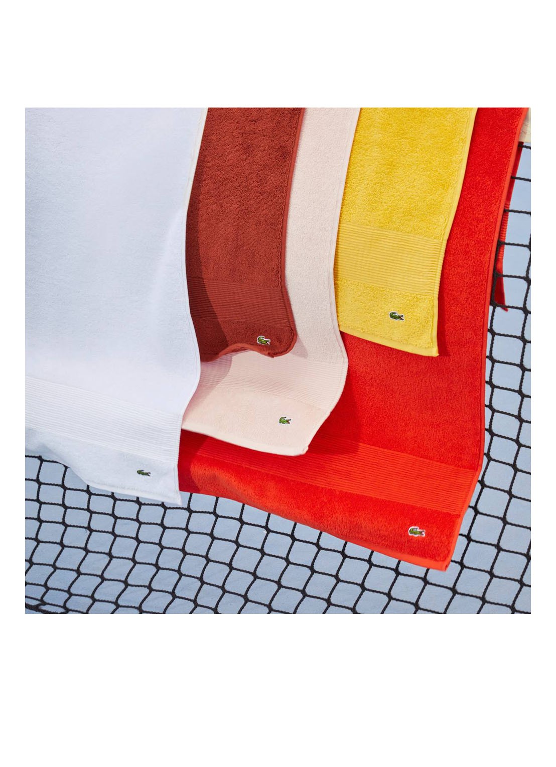 Lacoste L Lecroco gastendoek - 600 gr/m2 - 60 x 40 cm - detail 6 donkeroranje