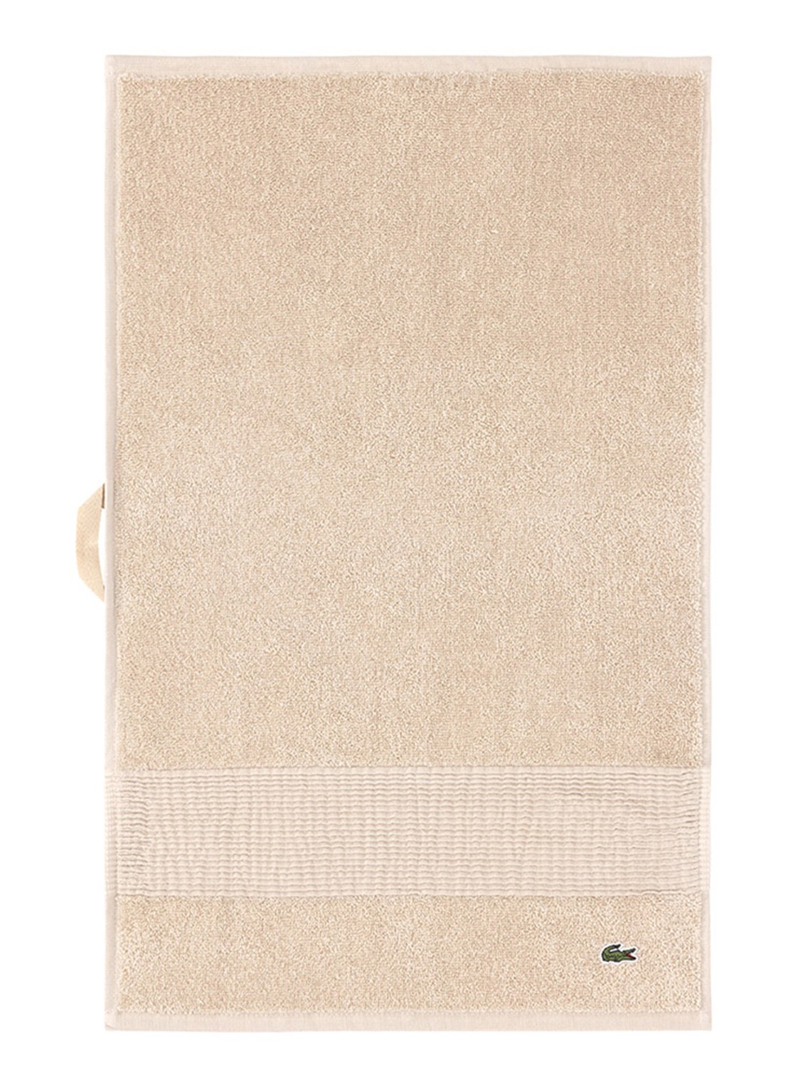Lacoste L Lecroco gastendoek - 600 gr/m2 - 60 x 40 cm - voorkant 2 bruin