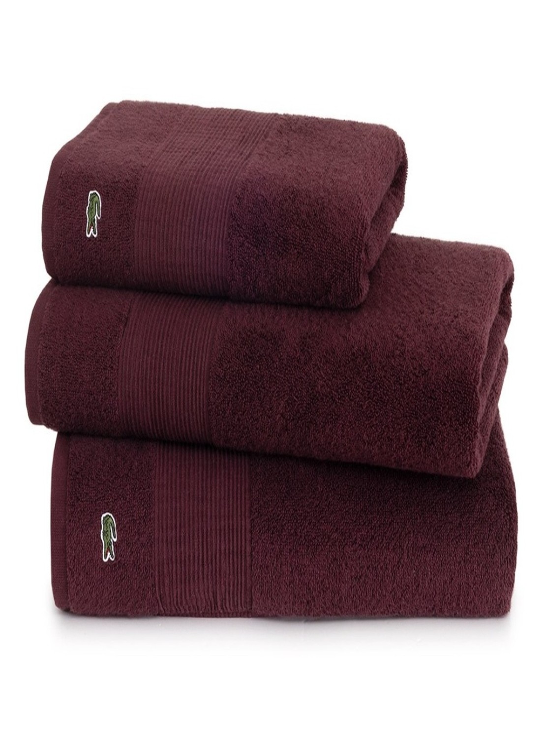 Lacoste L Lecroco gastendoek - 600 gr/m2 - 60 x 40 cm - detail 5 bordeauxrood