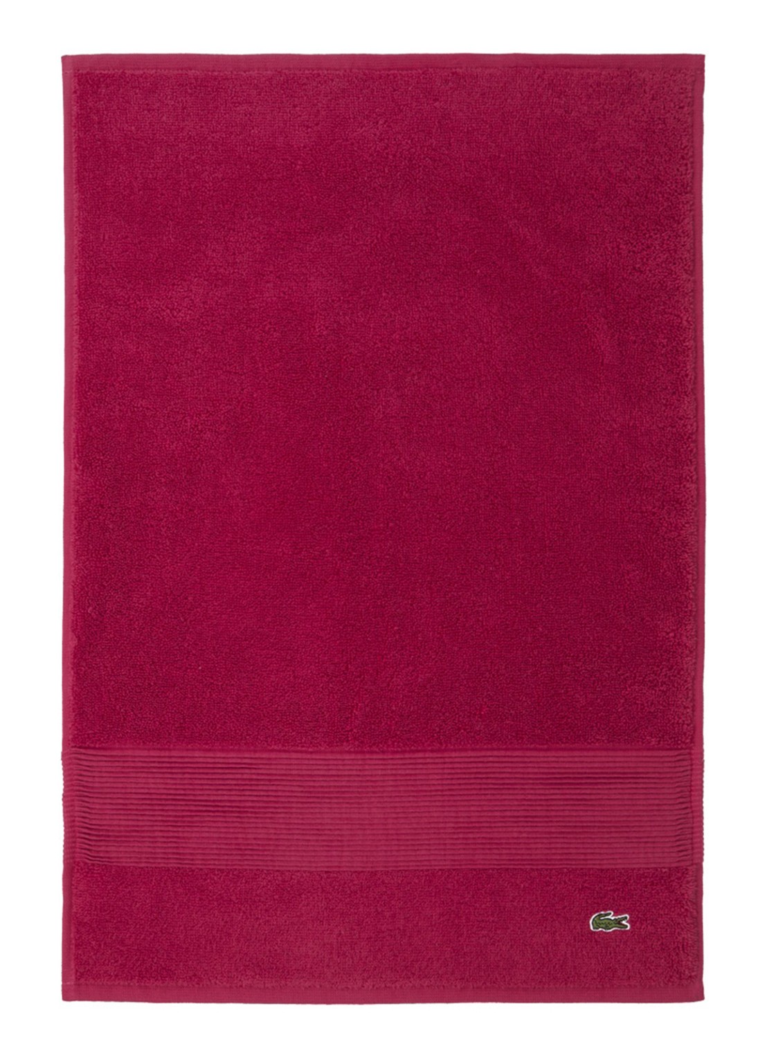 Lacoste L Lecroco gastendoek - 600 gr/m2 - 60 x 40 cm - voorkant 2 kersenrood