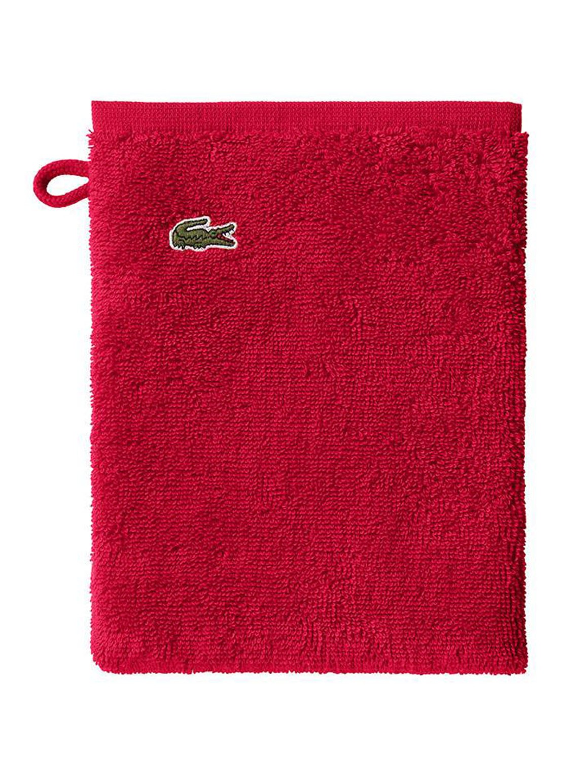 Lacoste L Lecroco washand - 600 gr/m2 - 15 x 21 cm - voorkant rood