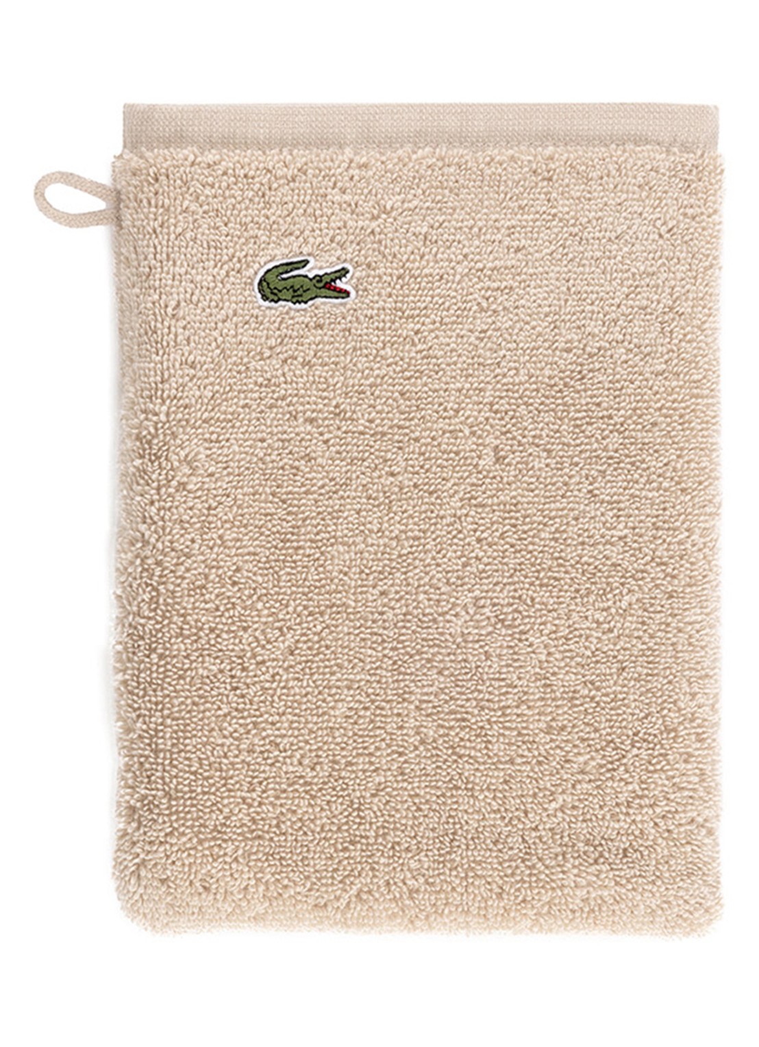 Lacoste L Lecroco washand - 600 gr/m2 - 15 x 21 cm - voorkant bruin