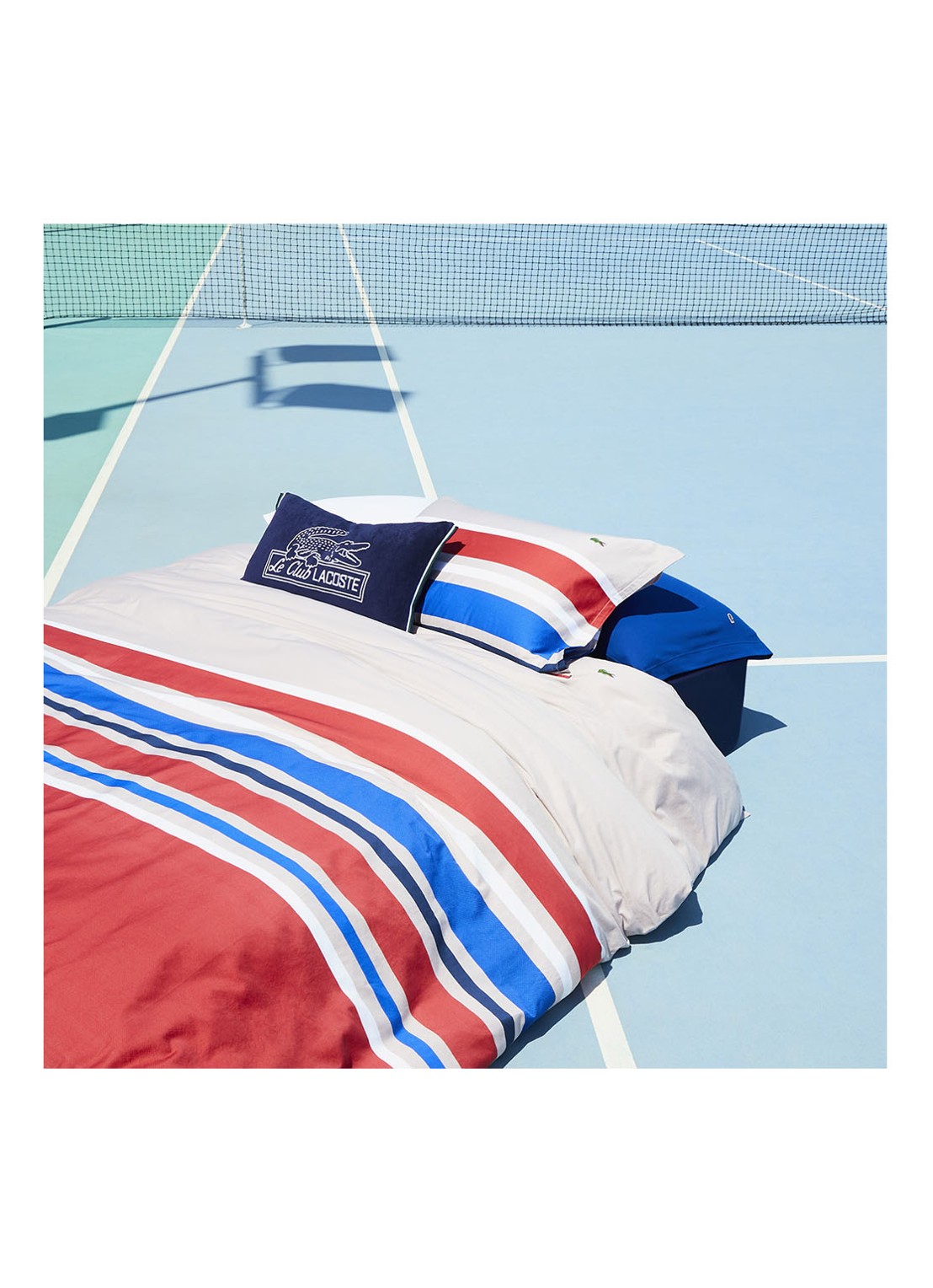 Lacoste L Luz kussensloop van katoensatijn 300 TC  - voorkant multicolor
