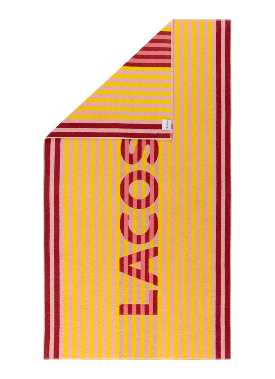 Lacoste L Master strandlaken 90 x 160 cm - achterkant geel