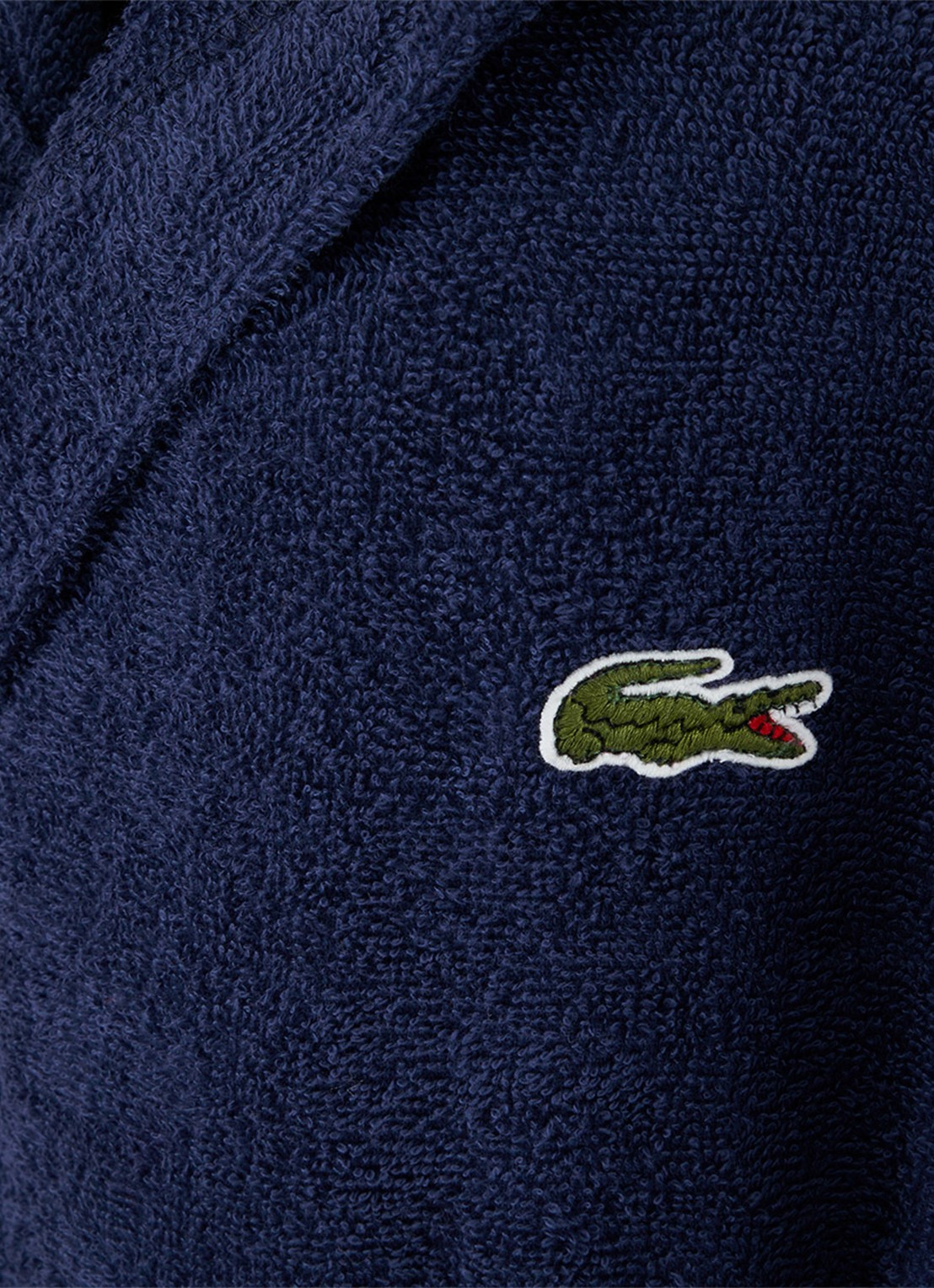 Lacoste L Open badjas van katoen - unisex - voorkant 4 donkerblauw