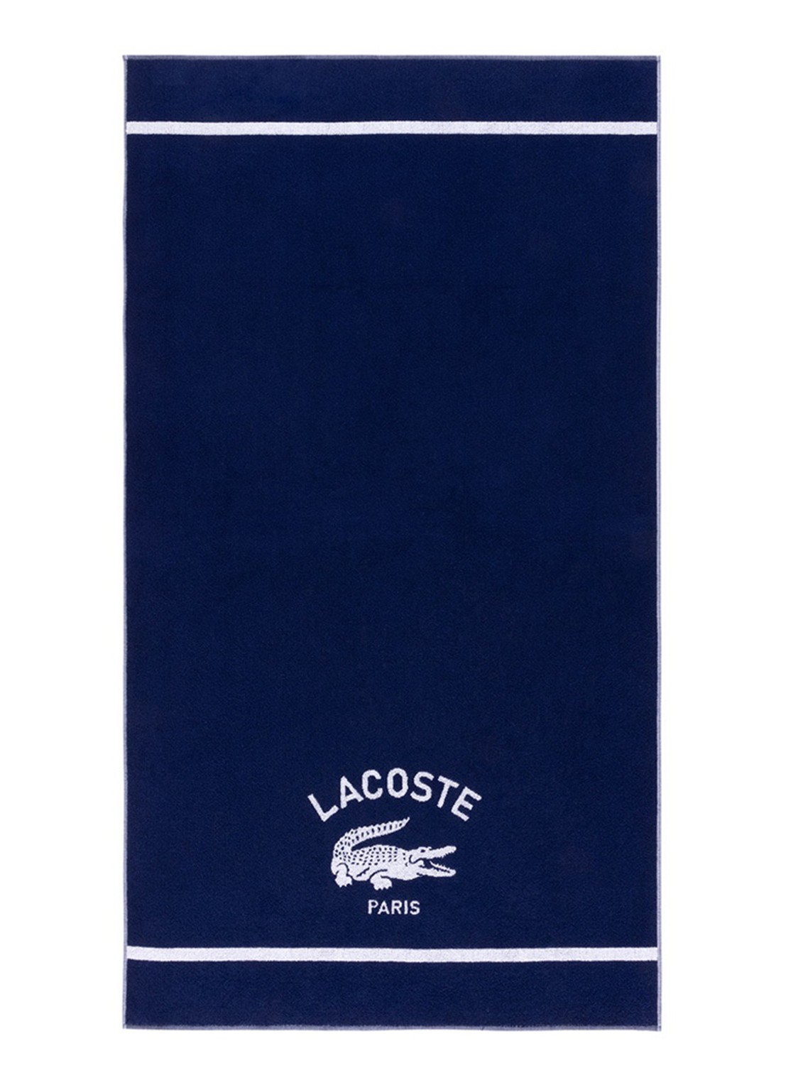 Lacoste L Origine strandlaken 90 x 160 cm - voorkant 2 donkerblauw