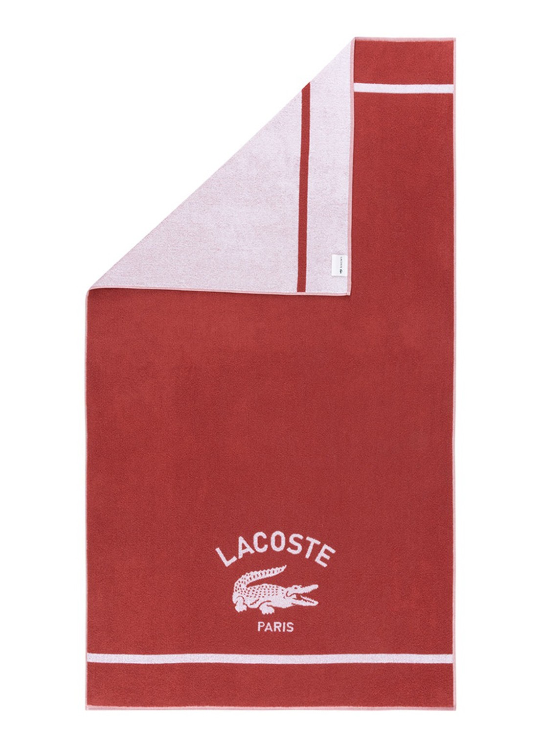 Lacoste L Origine strandlaken 90 x 160 cm - achterkant 2 rood