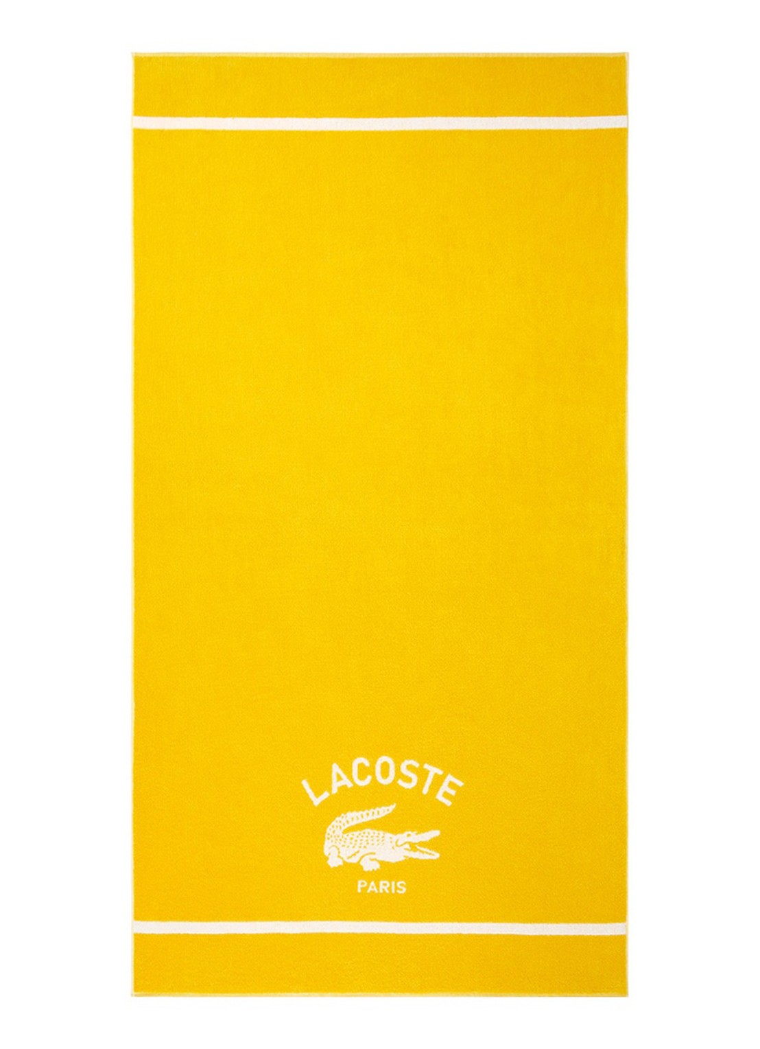 Lacoste L Origine strandlaken 90 x 160 cm - voorkant 2 geel