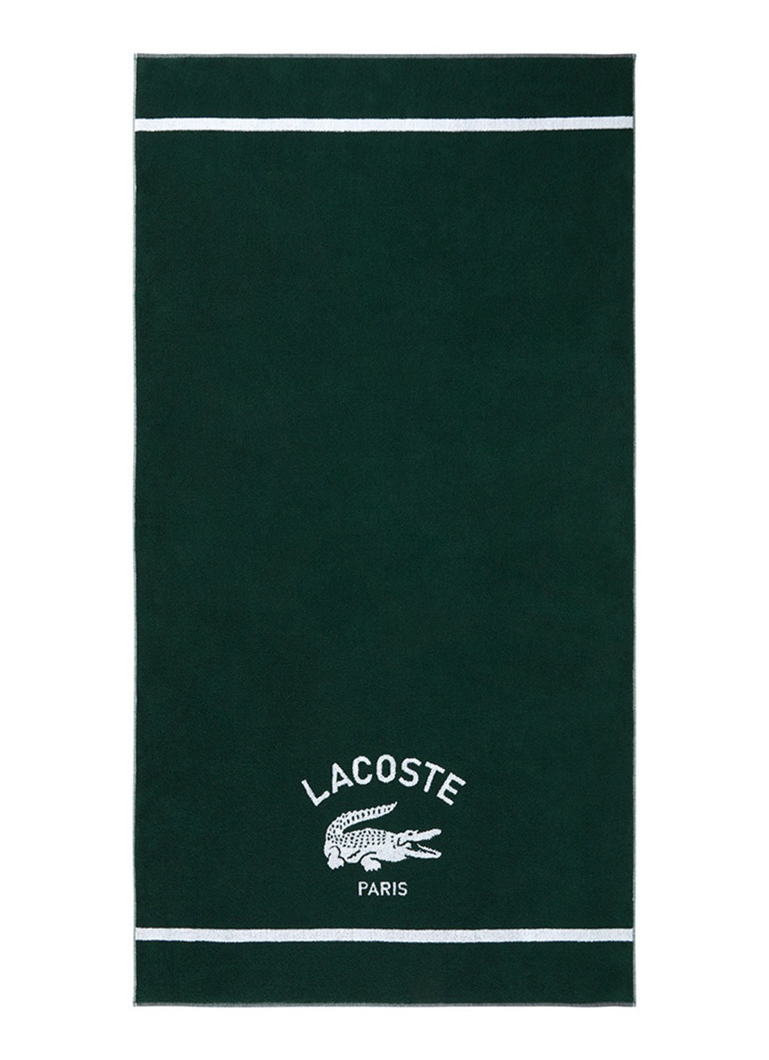 Lacoste L Origine strandlaken 90 x 160 cm - voorkant 2 bronsgroen