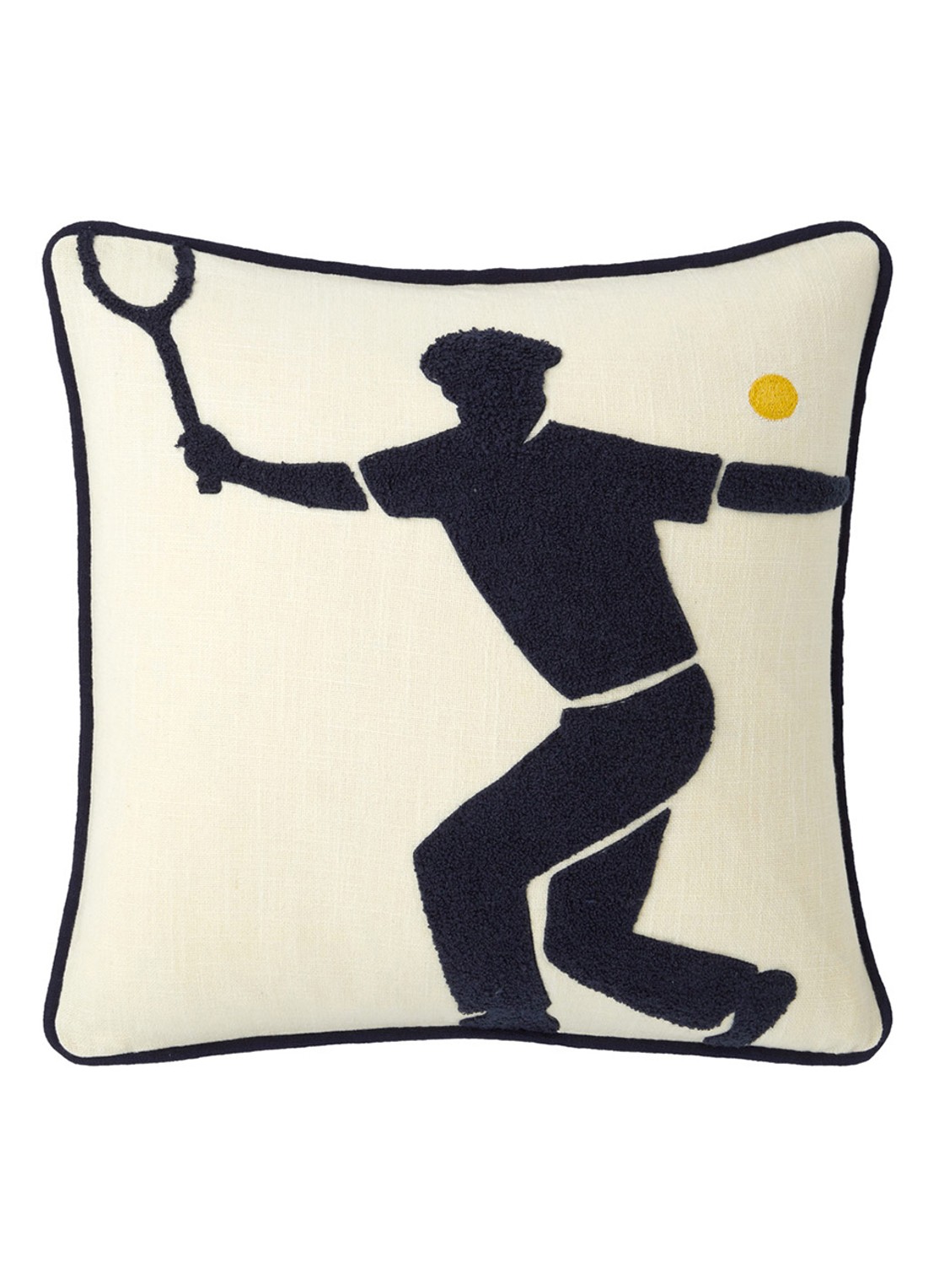 Lacoste L Player sierkussenhoes 45 x 45 cm - voorkant 2 creme