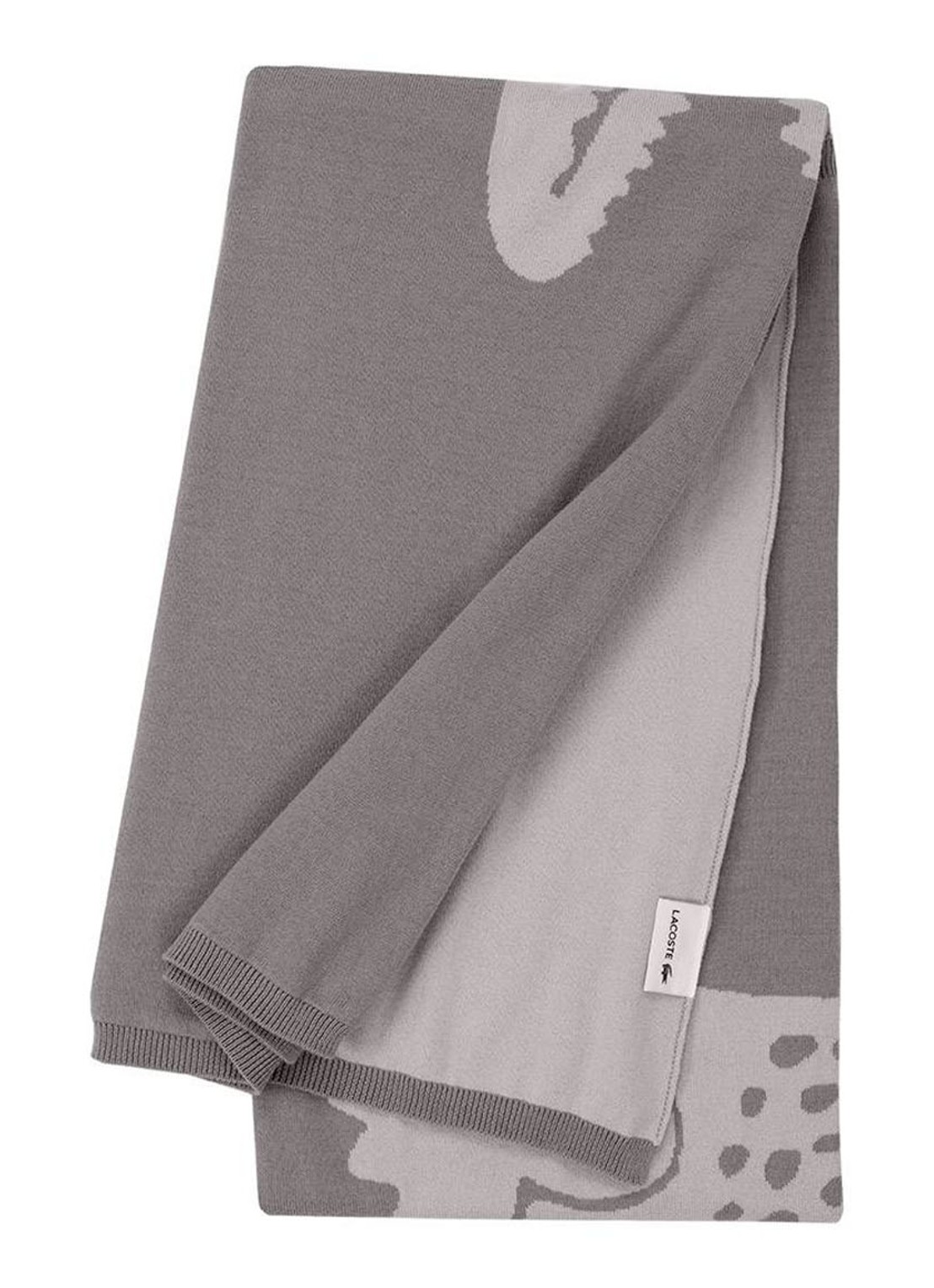 Lacoste L Reflet plaid 130 x 170 cm - voorkant 5 grijs