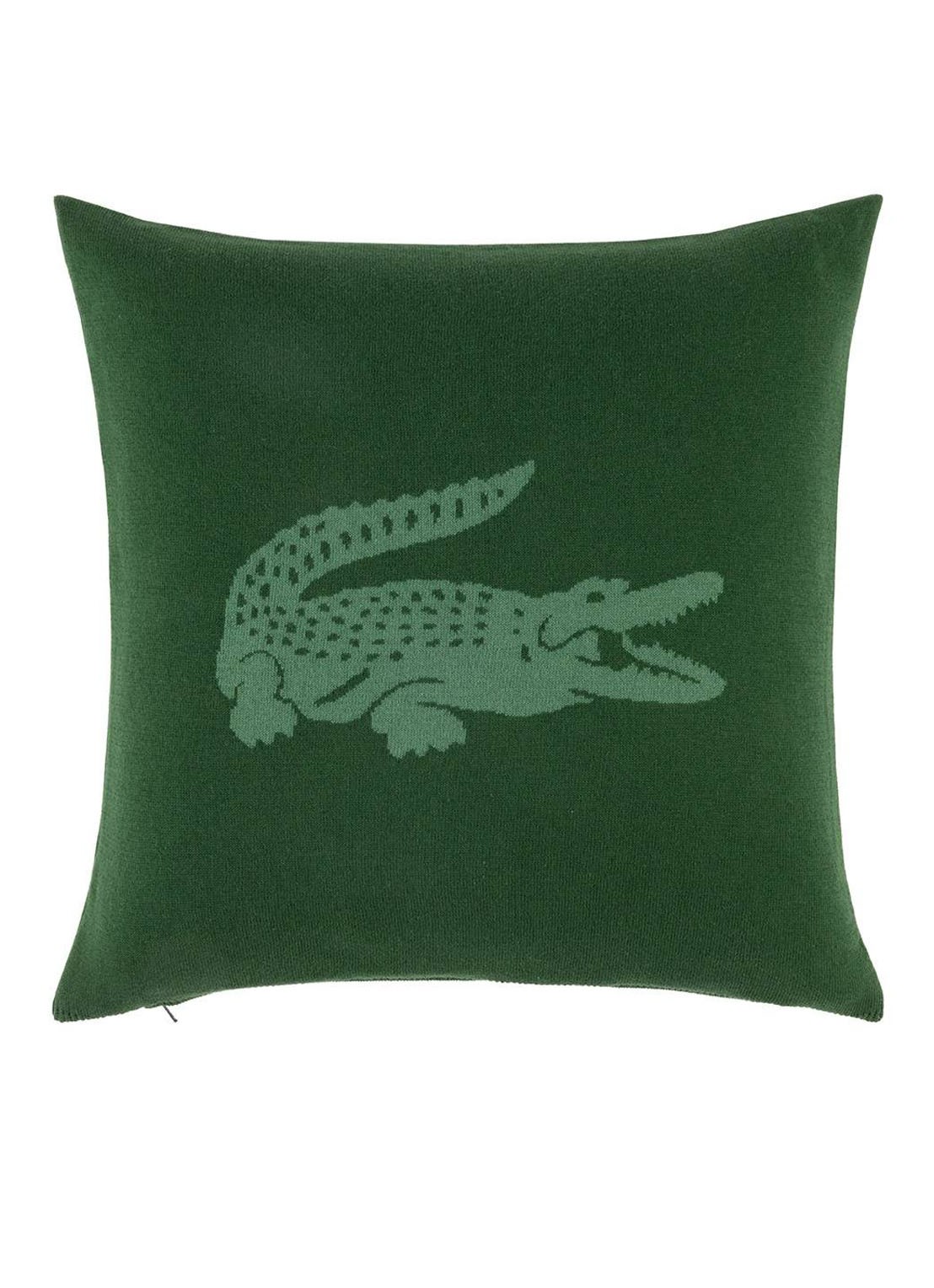 Lacoste L Reflet sierkussenhoes 45 x 45 cm - voorkant bronsgroen