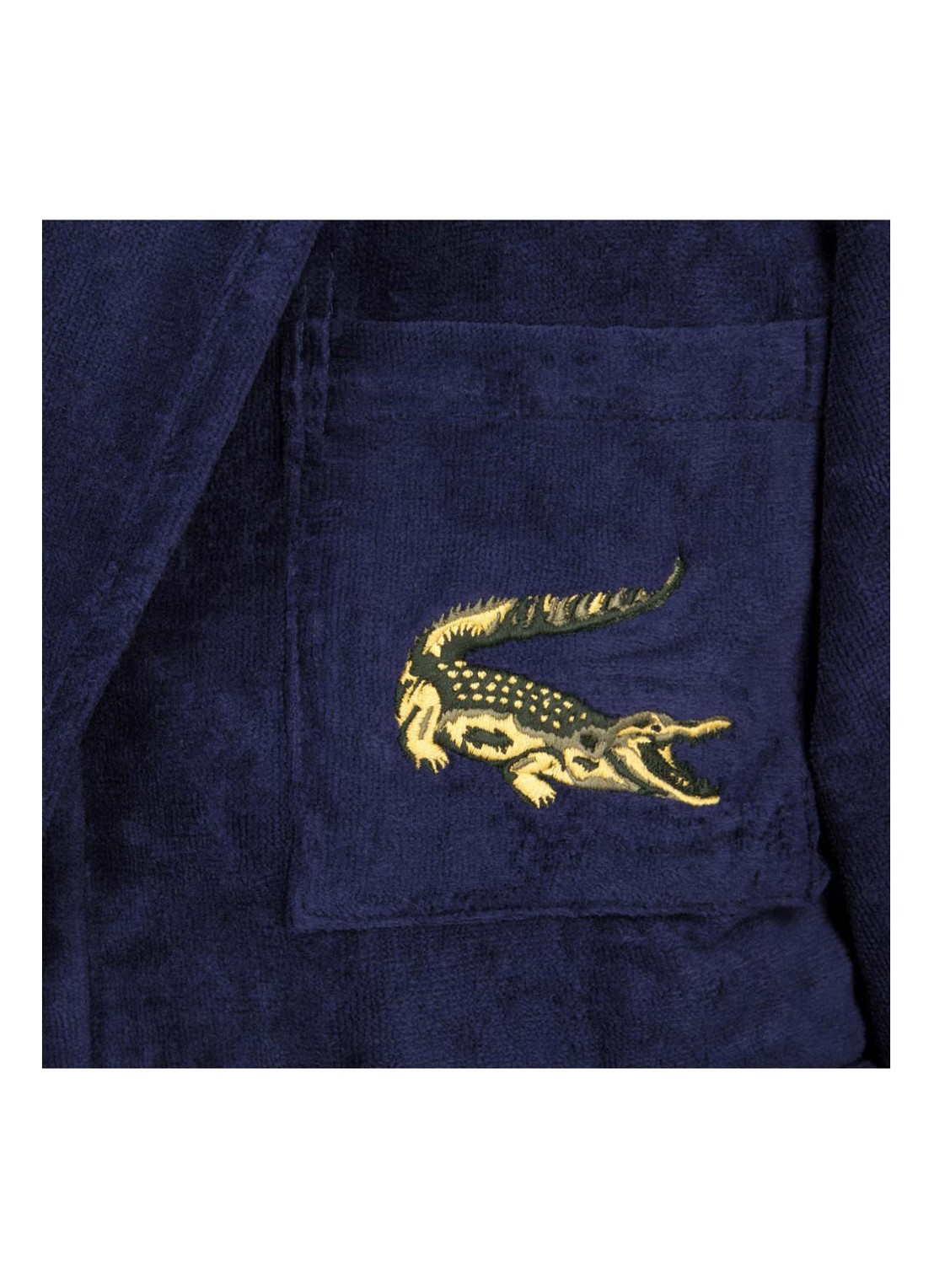 Lacoste L Rene badjas - unisex - detail donkerblauw