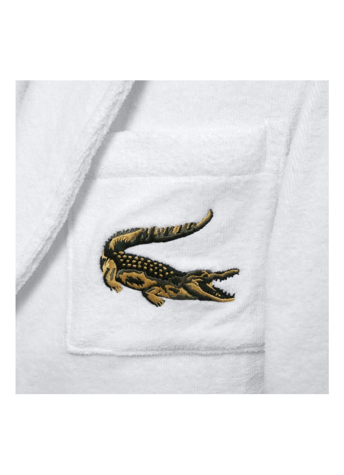 Lacoste L Rene badjas - unisex - detail wit
