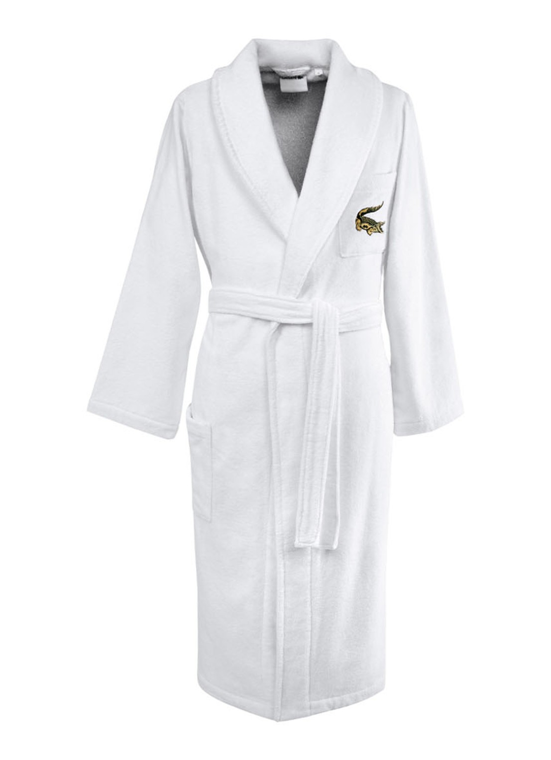 Lacoste L Rene badjas - unisex - voorkant 3 wit