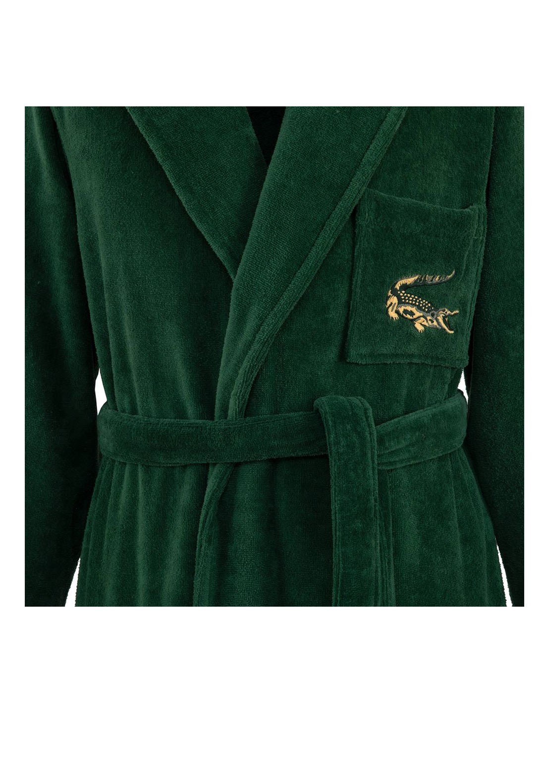 Lacoste L Rene badjas - unisex - detail 7 bronsgroen