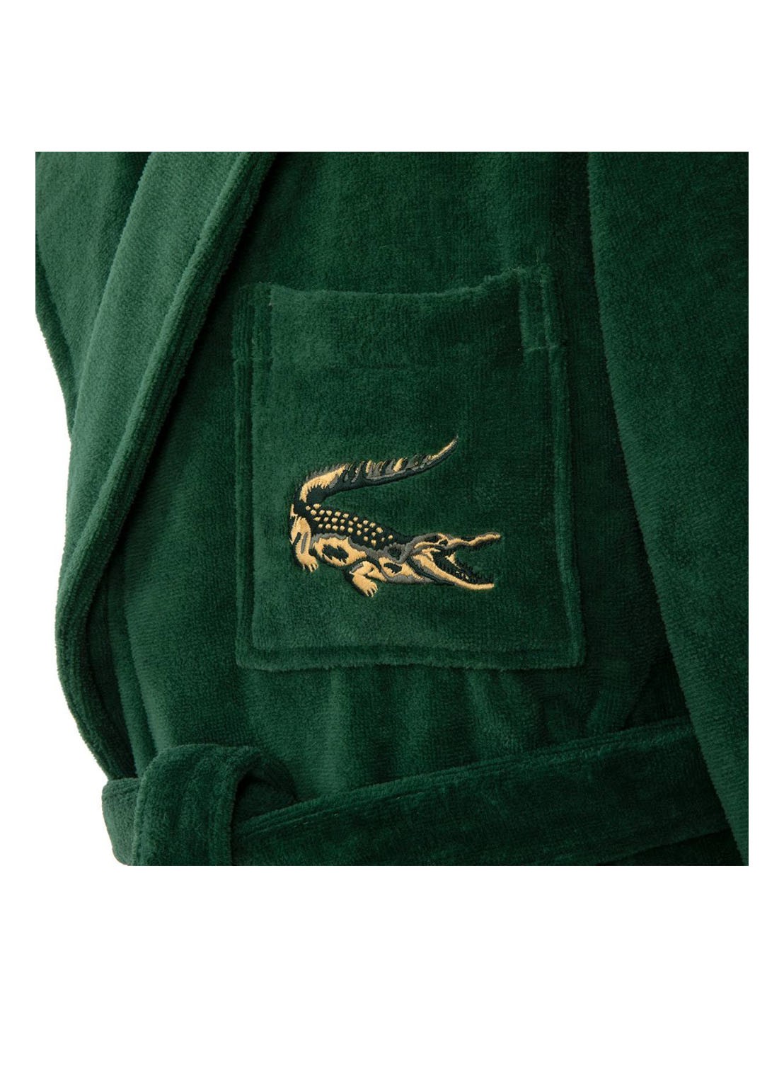 Lacoste L Rene badjas - unisex - detail 8 bronsgroen