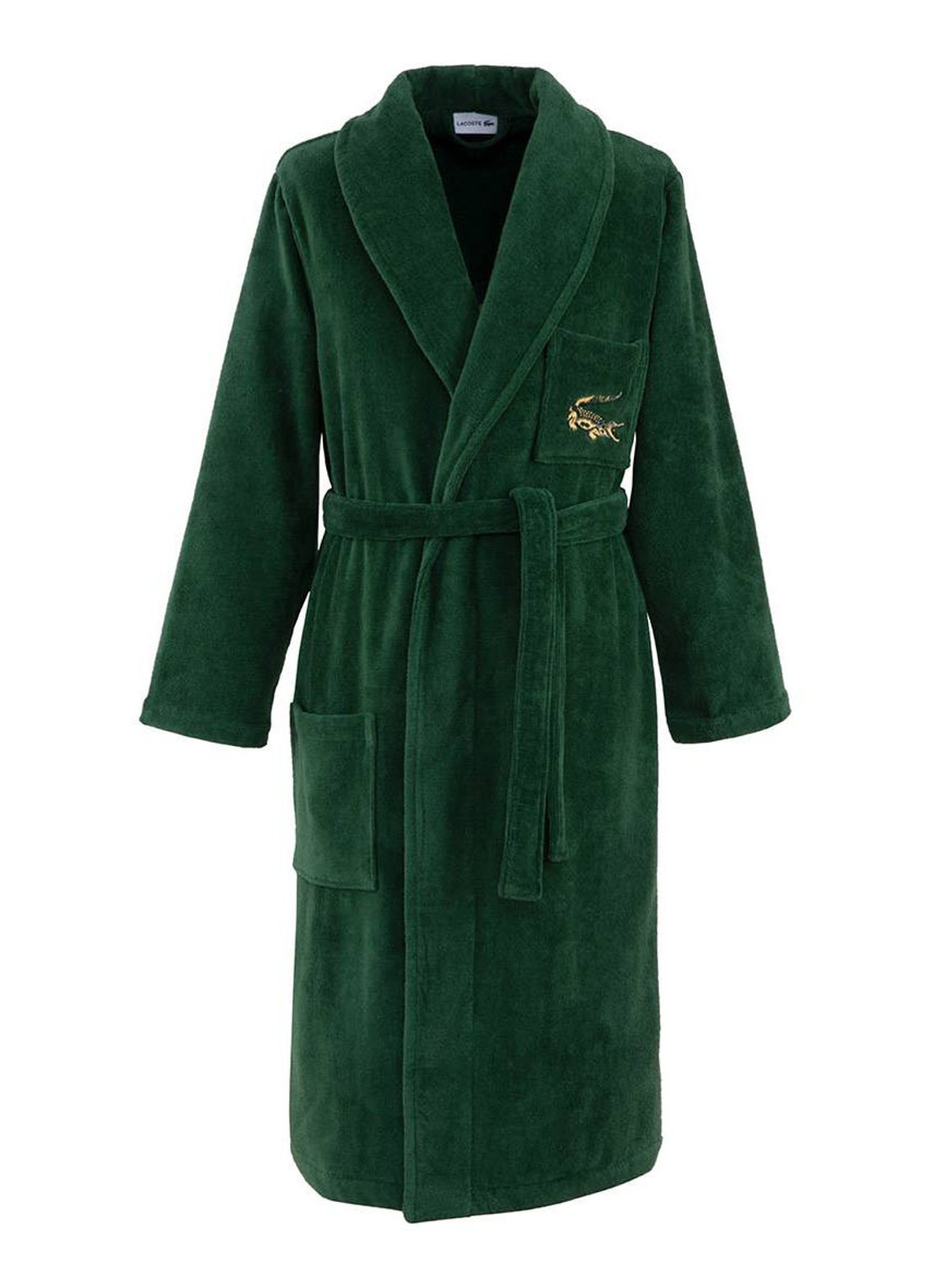 Lacoste L Rene badjas - unisex - voorkant 4 bronsgroen