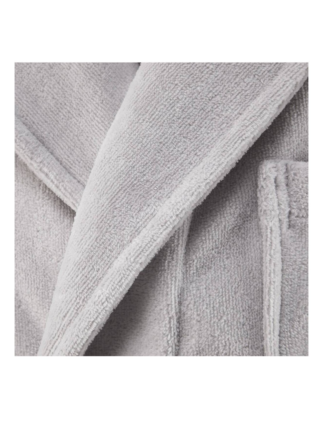 Lacoste L Rene badjas - unisex - detail grijs