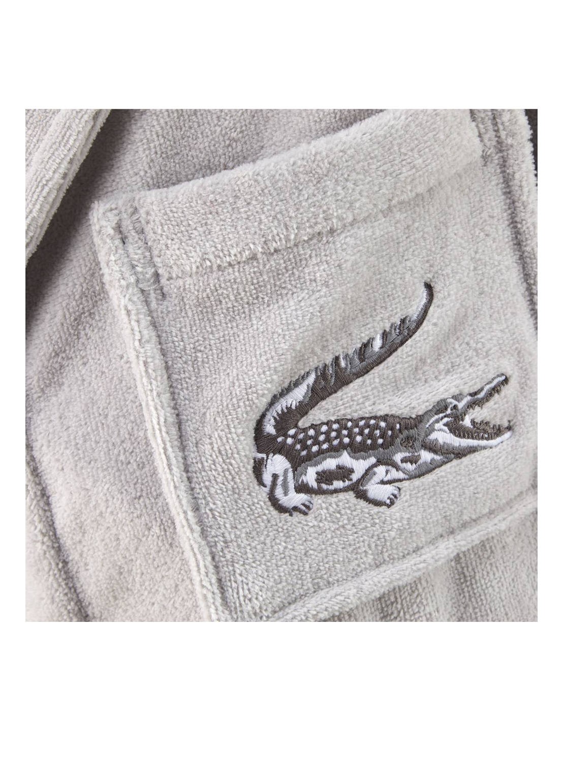 Lacoste L Rene badjas - unisex - detail 2 grijs