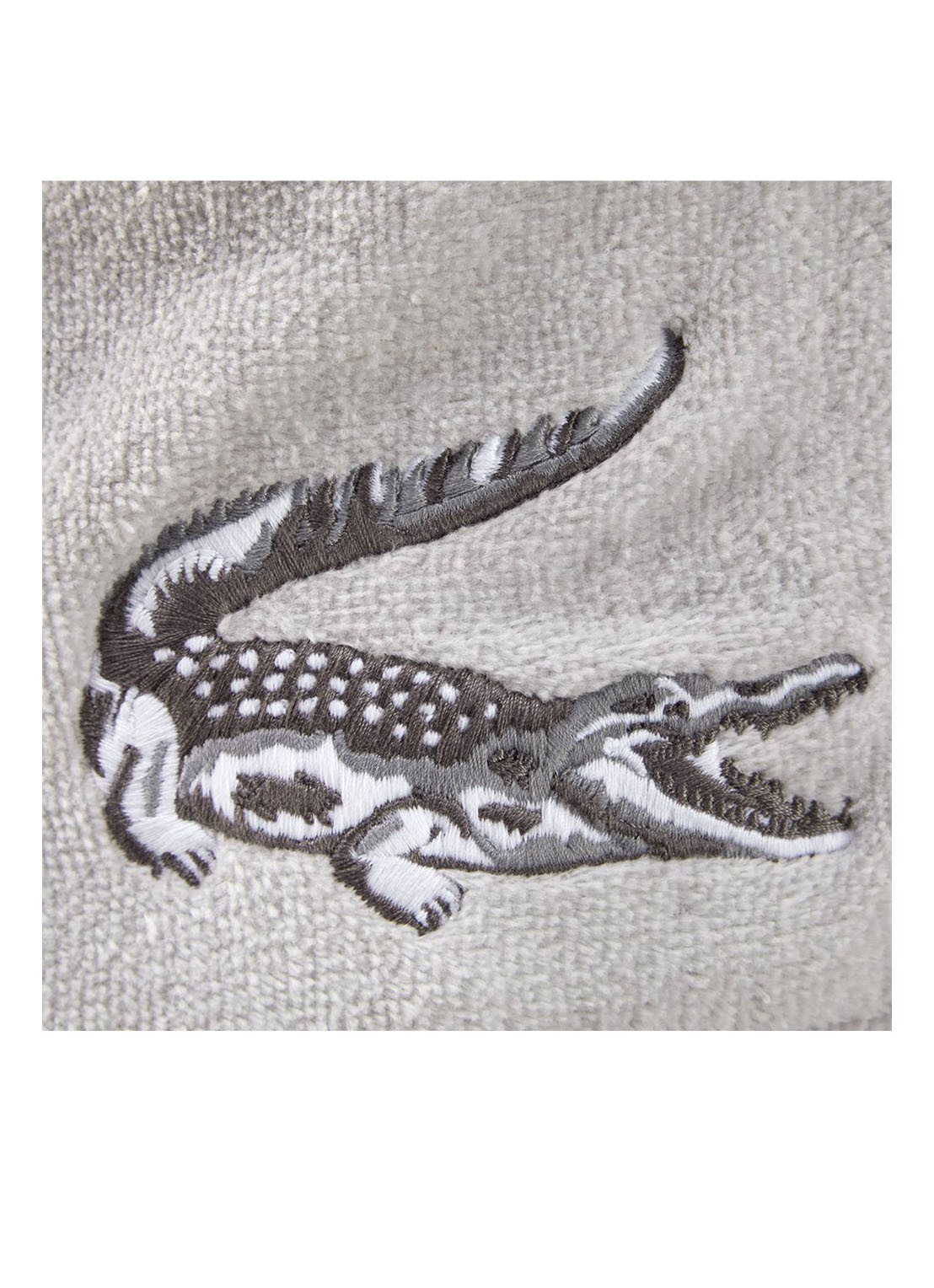 Lacoste L Rene badjas - unisex - detail 3 grijs