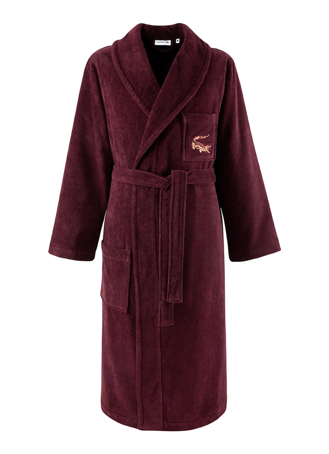 Lacoste L Rene badjas - unisex - voorkant 3 bordeauxrood