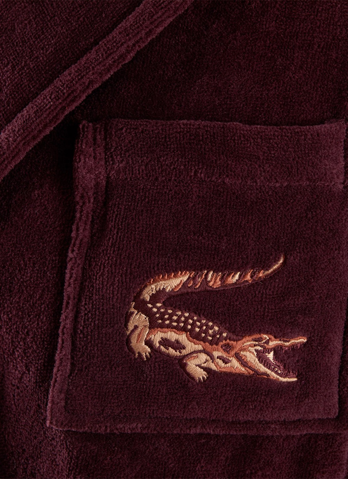 Lacoste L Rene badjas - unisex - achterkant 10 bordeauxrood