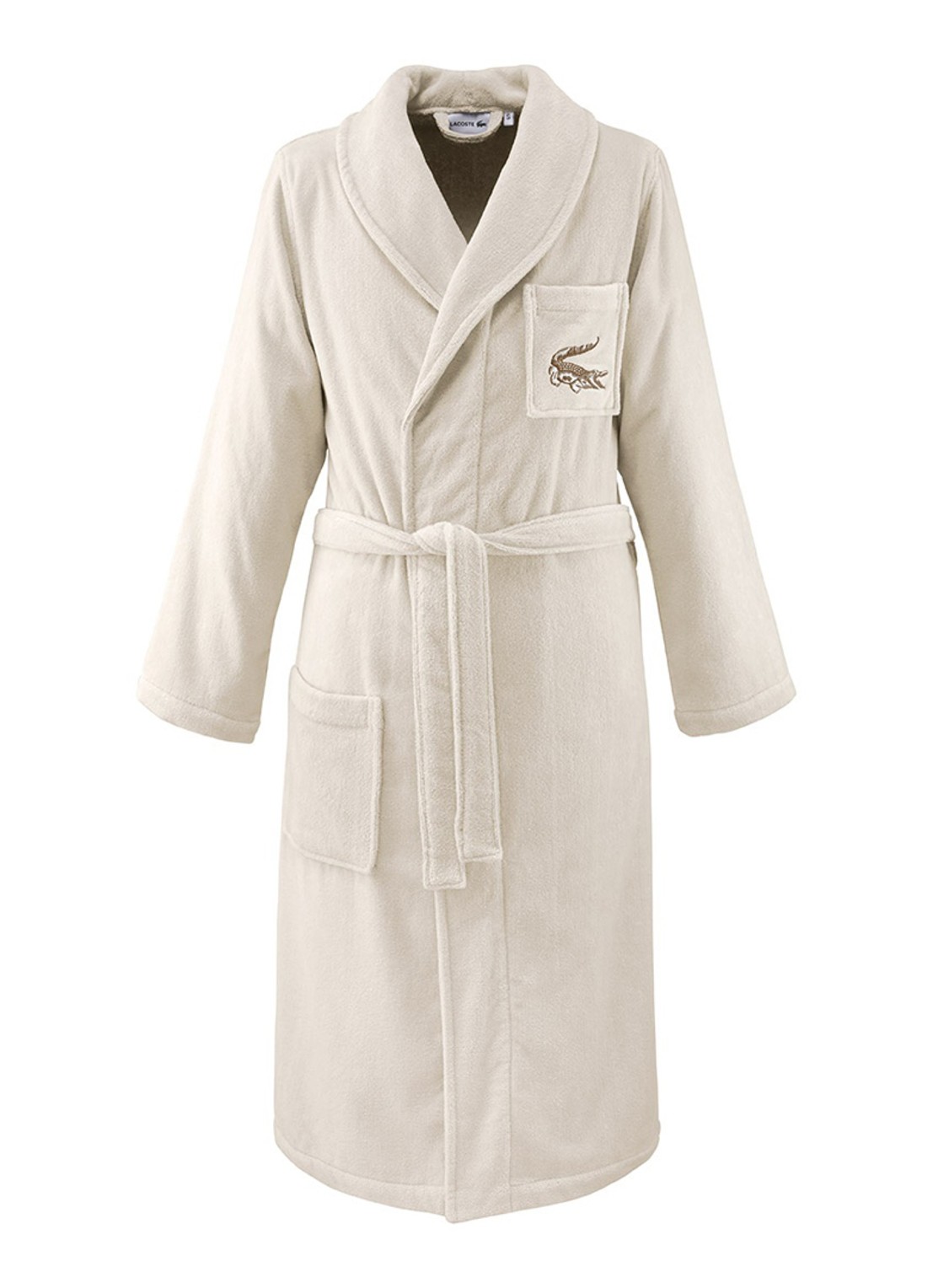 Lacoste L Rene badjas - unisex - voorkant 3 creme