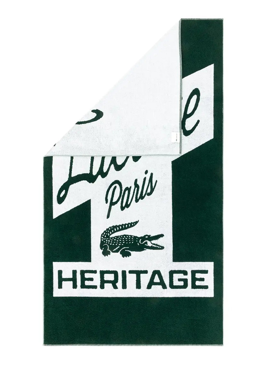 Lacoste L Retro badlaken 90 x 160 cm - voorkant 3 bronsgroen
