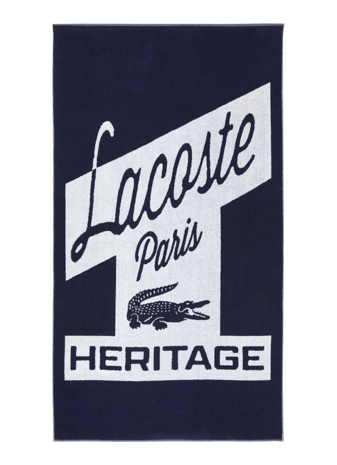 Lacoste L Retro badlaken 90 x 160 cm - voorkant 2 donkerblauw