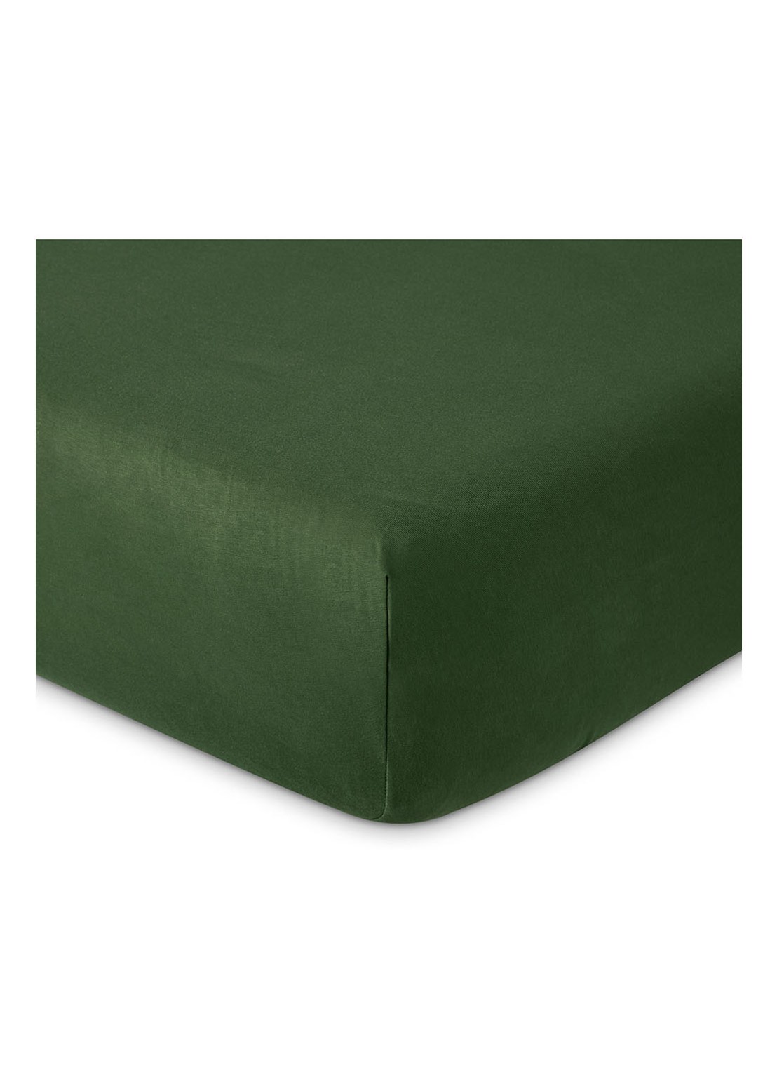 Lacoste L Soft hoeslaken van  katoen, hoekhoogte 33,5 cm - voorkant donkergroen