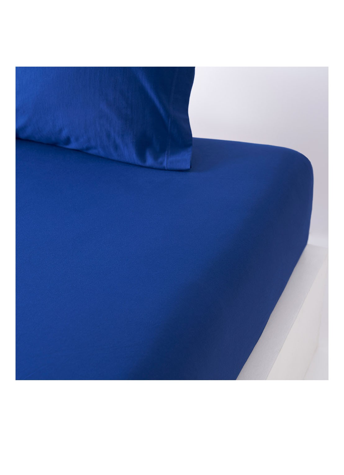 Lacoste L Soft hoeslaken van  katoen, hoekhoogte 33,5 cm - voorkant 3 blauw