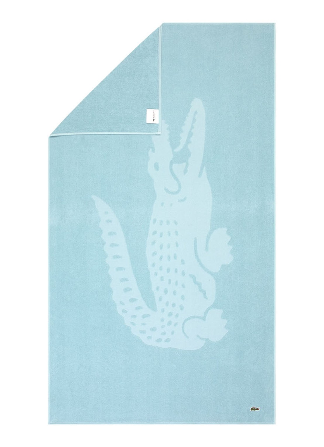 Lacoste L Sport strandlaken van  katoen - 90 x 160 cm  - detail 5 aquablauw