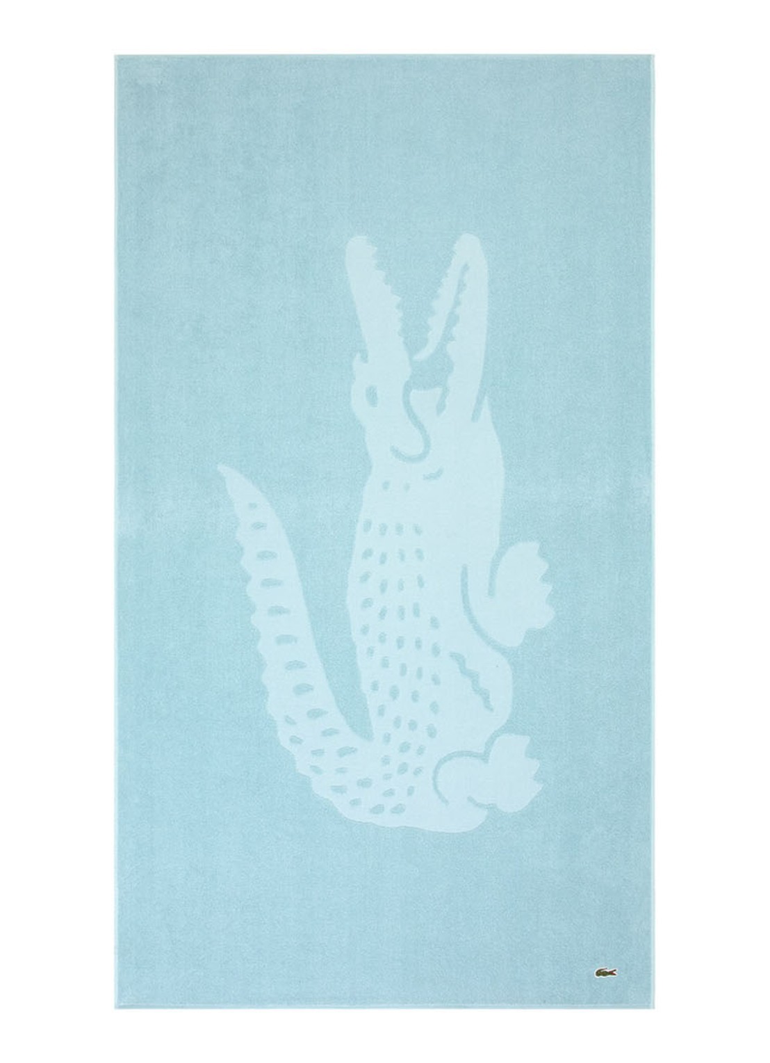 Lacoste L Sport strandlaken van  katoen - 90 x 160 cm  - voorkant aquablauw