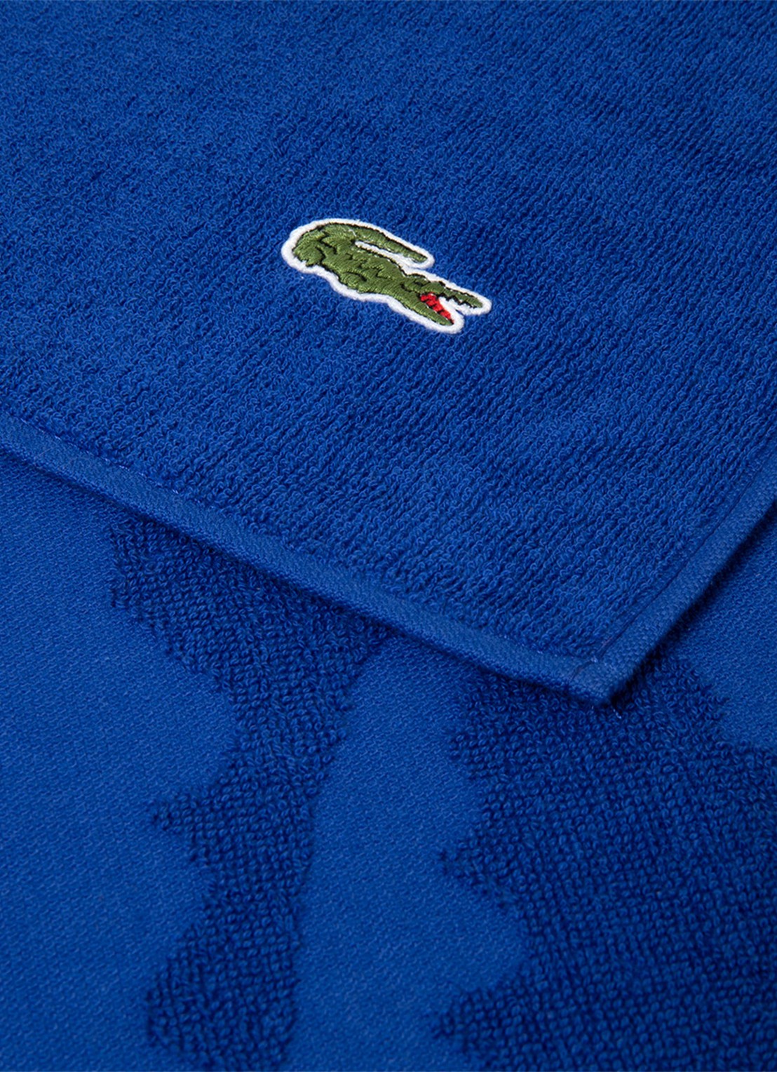 Lacoste L Sport strandlaken van  katoen - 90 x 160 cm  - achterkant kobaltblauw