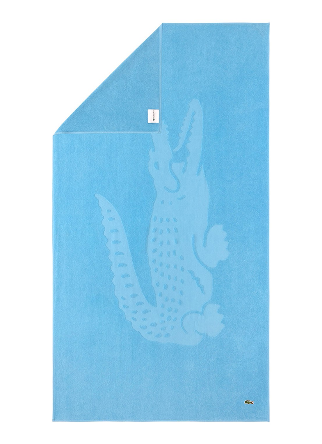 Lacoste L Sport strandlaken van  katoen - 90 x 160 cm  - voorkant 5 lichtblauw
