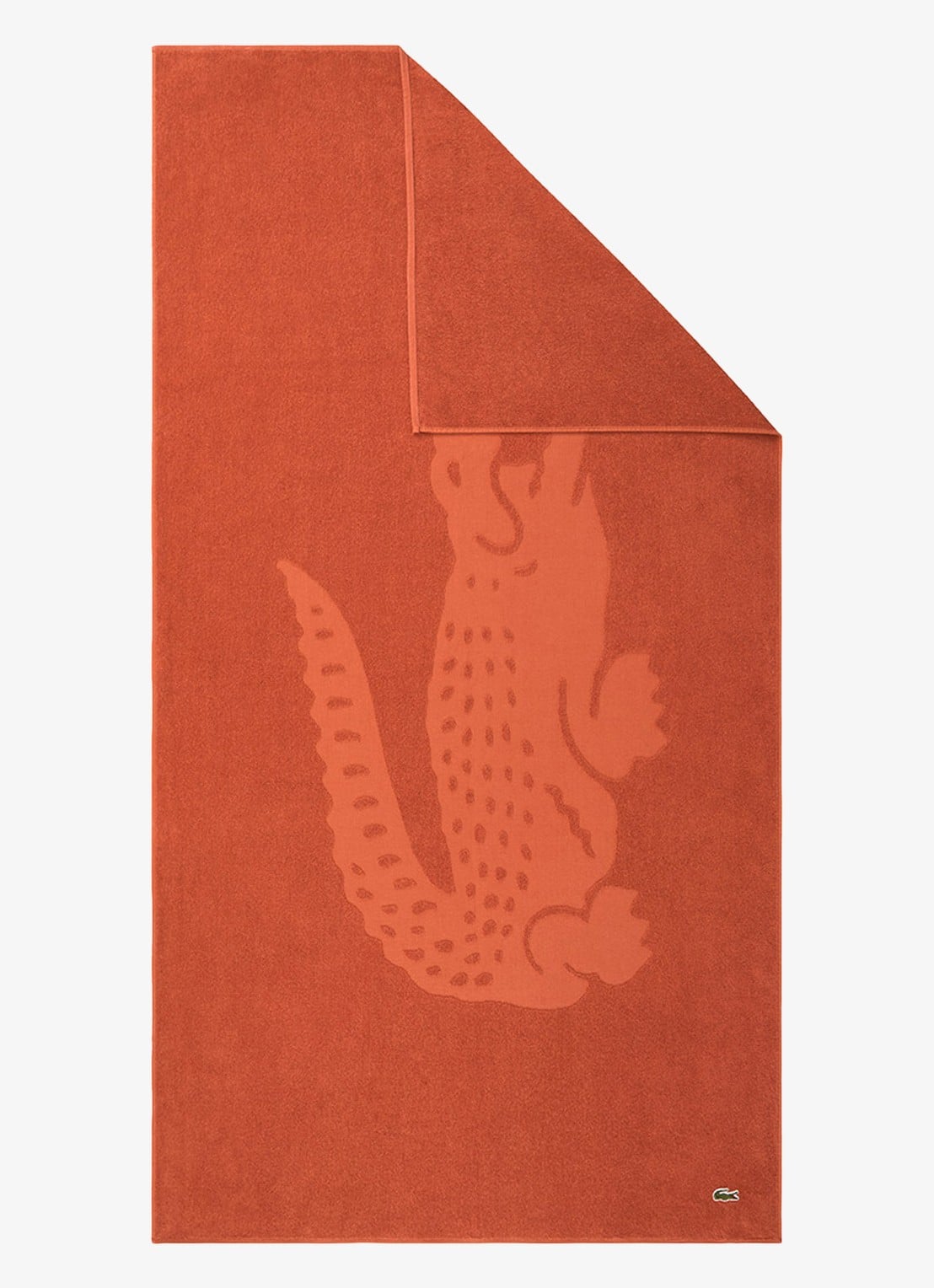 Lacoste L Sport strandlaken van  katoen - 90 x 160 cm  - voorkant 3 roestbruin