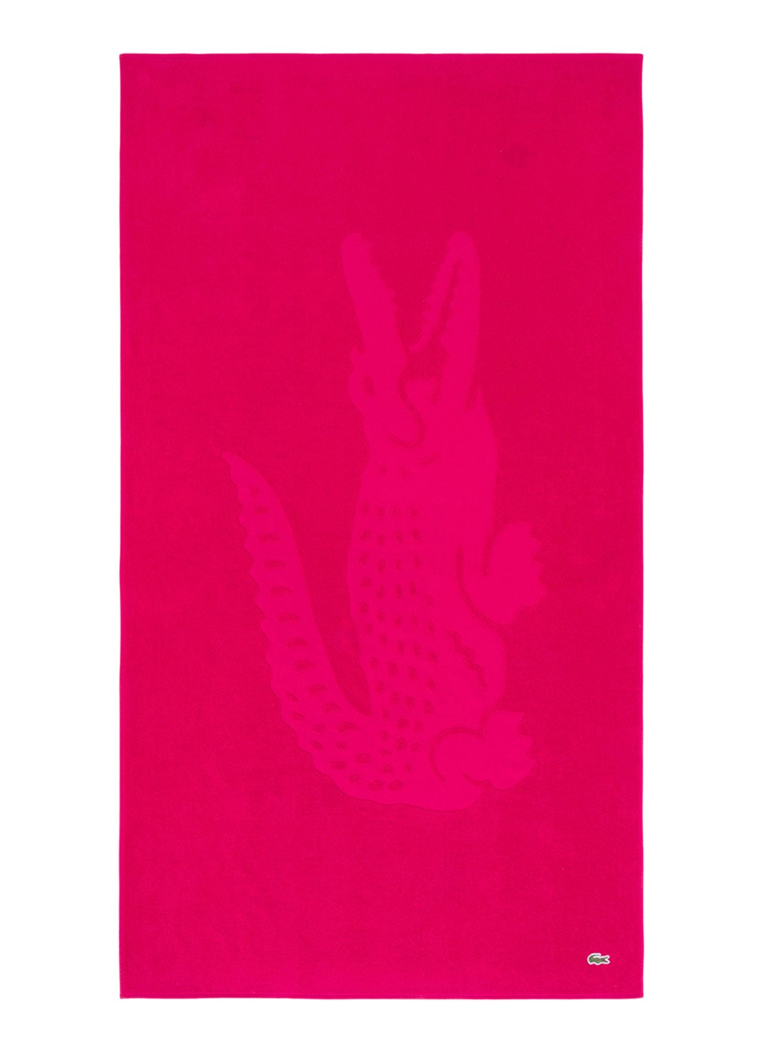 Lacoste L Sport strandlaken van  katoen - 90 x 160 cm  - voorkant roze